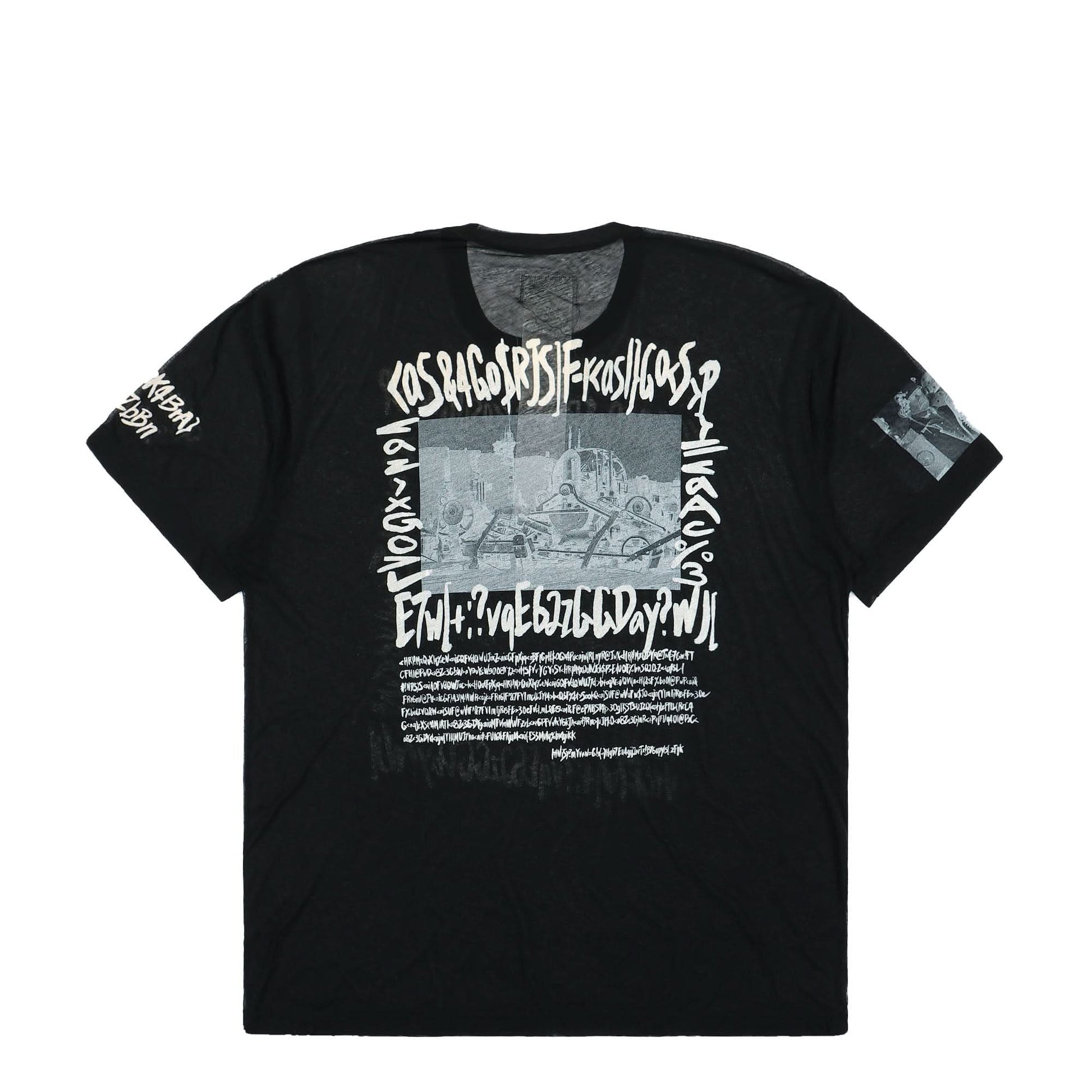 Doublet See-Through Print T-Shirt Black Detail view 2 | Gate