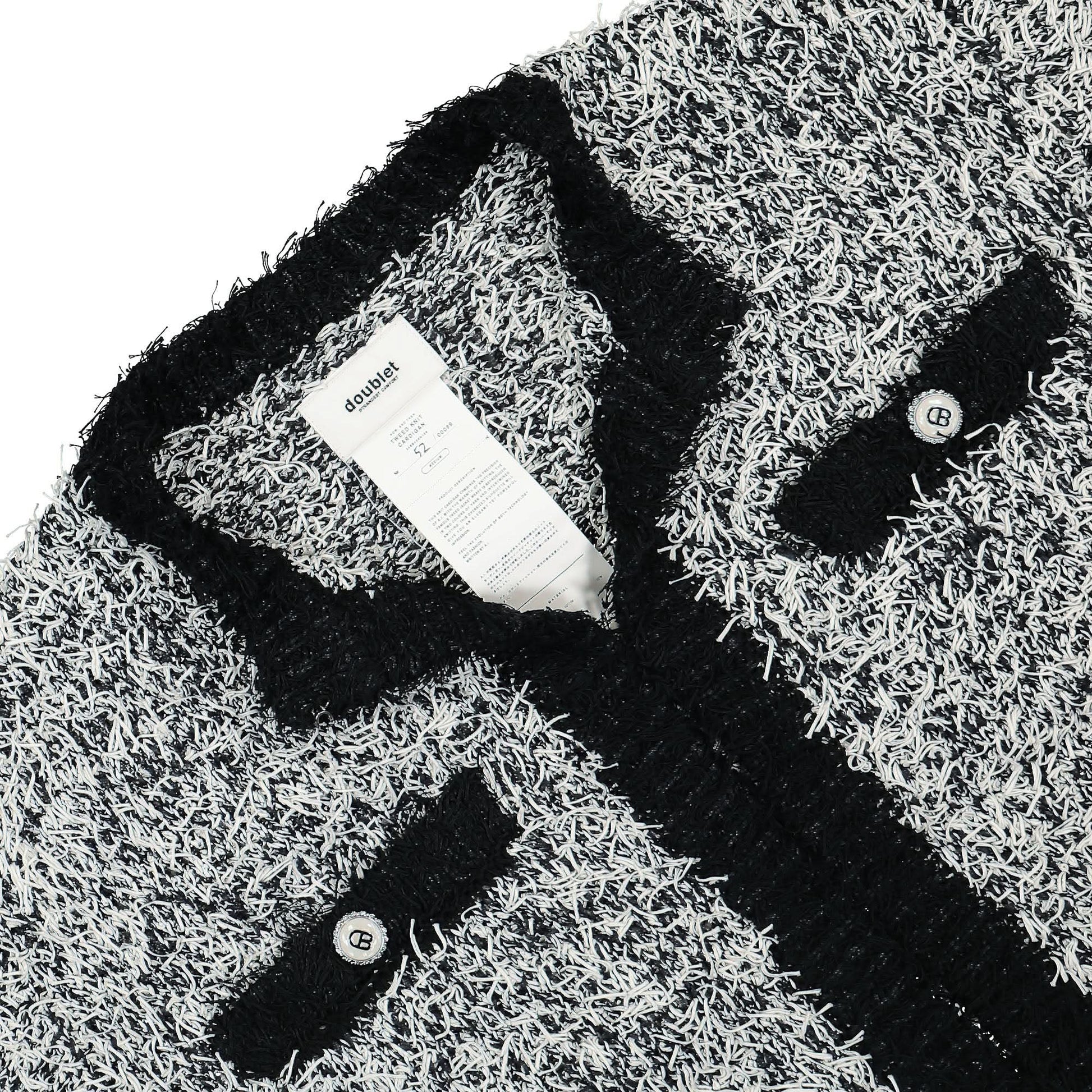 Doublet Tweed Knit Cardigan Black Detail view 3 | Gate