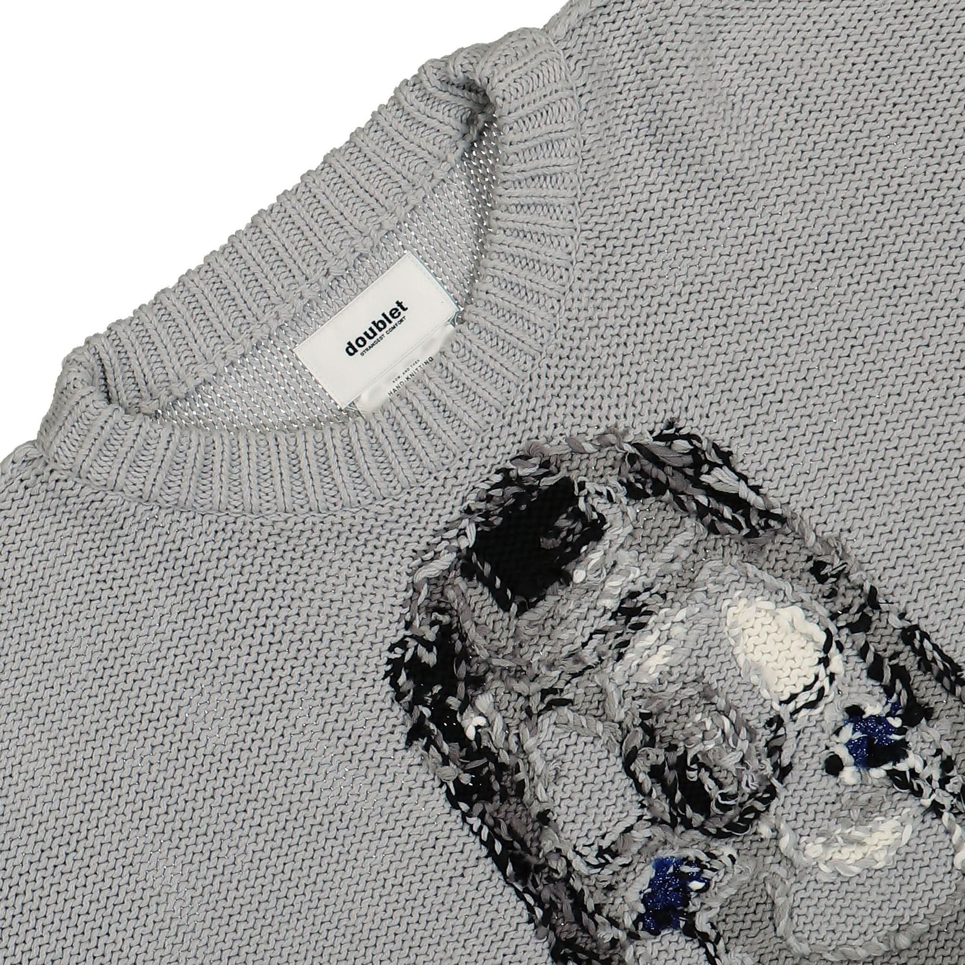 Doublet Hand - Knitting Jacquard Sweater Grey Detail view 3 | Gate