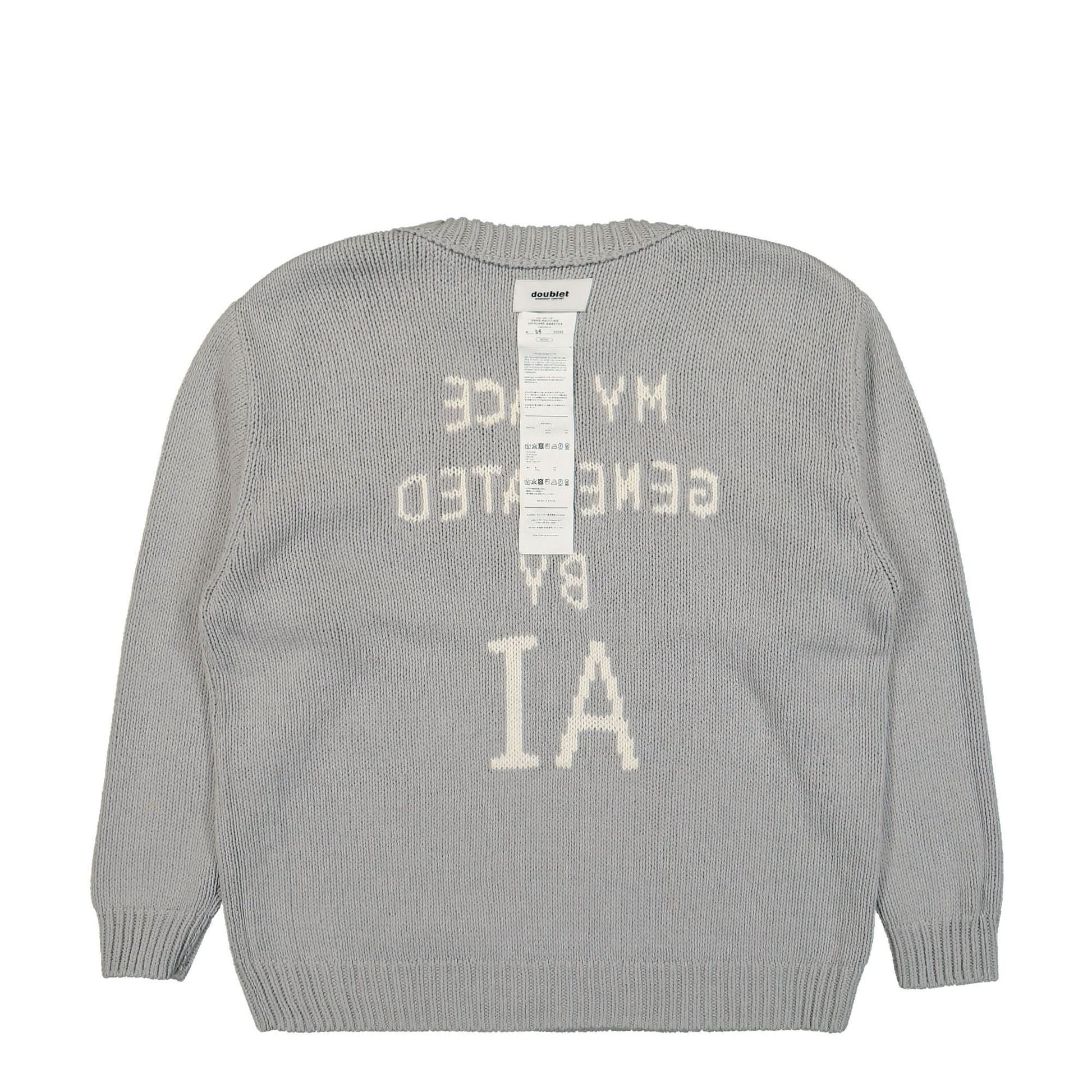 Doublet Hand - Knitting Jacquard Sweater Grey Detail view 5 | Gate