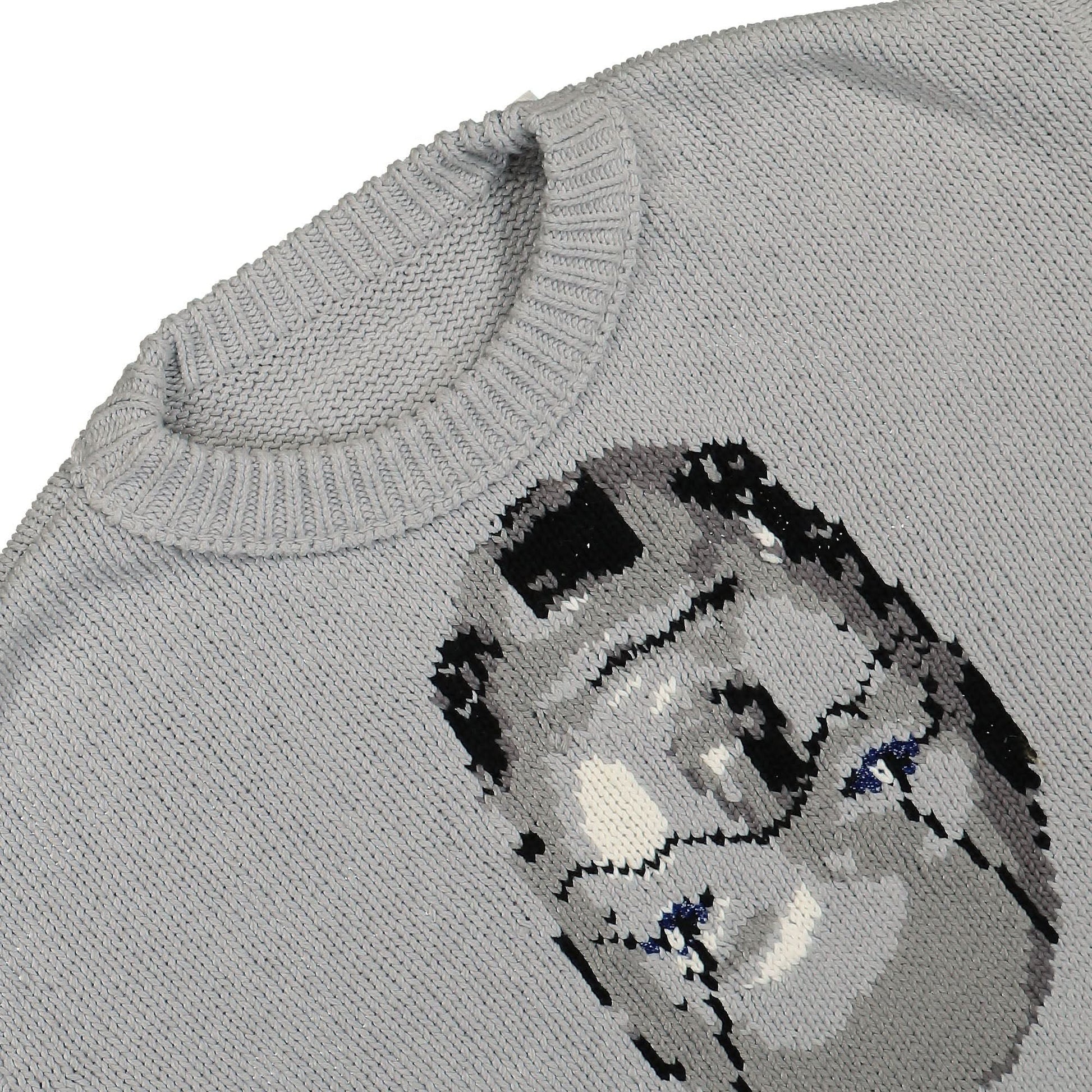 Doublet Hand - Knitting Jacquard Sweater Grey Detail view 6 | Gate