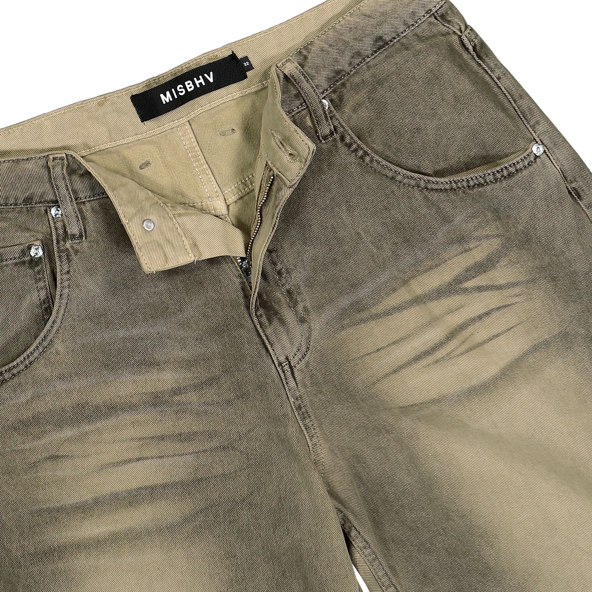 MISBHV Mud Denim Trousers Brown Detail view 5 | Gate