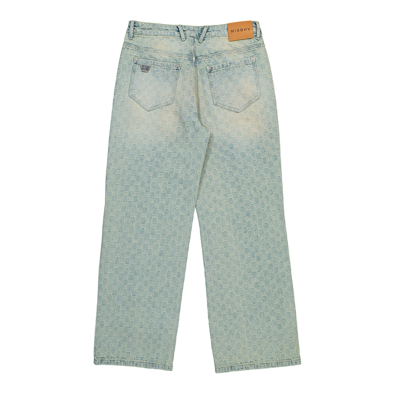 MISBHV Monogram Ocean Washed Jeans Pale Blue Denim 250M316 Detail View 1 | GATE