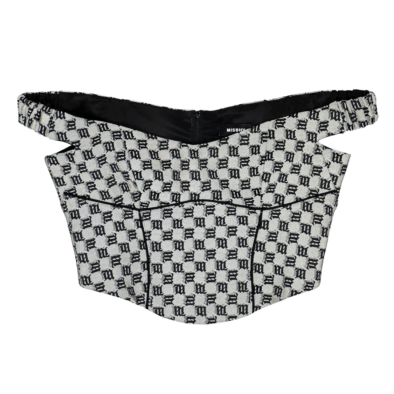 MISBHV Monogram Canvas Corset Top Grey Detail view 1 | Gate