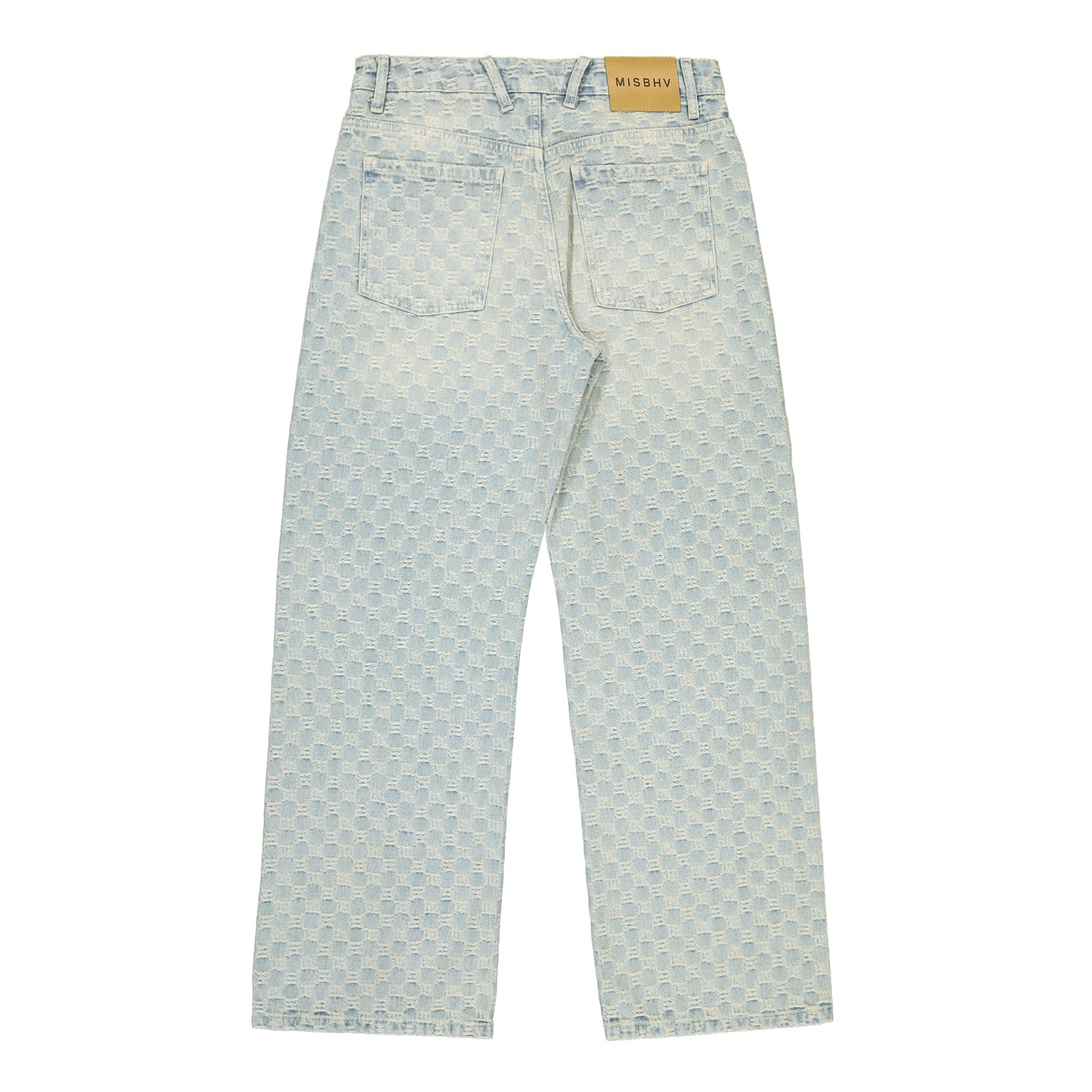 MISBHV Monogram Denim Trousers Blue Detail view 2 | Gate