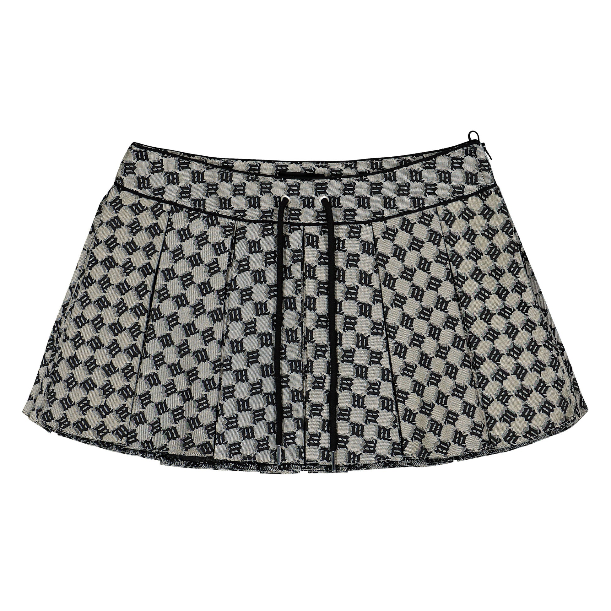 MISBHV Monogram Jacquard Canvas Mini Skirt Grey Detail view 1 | Gate