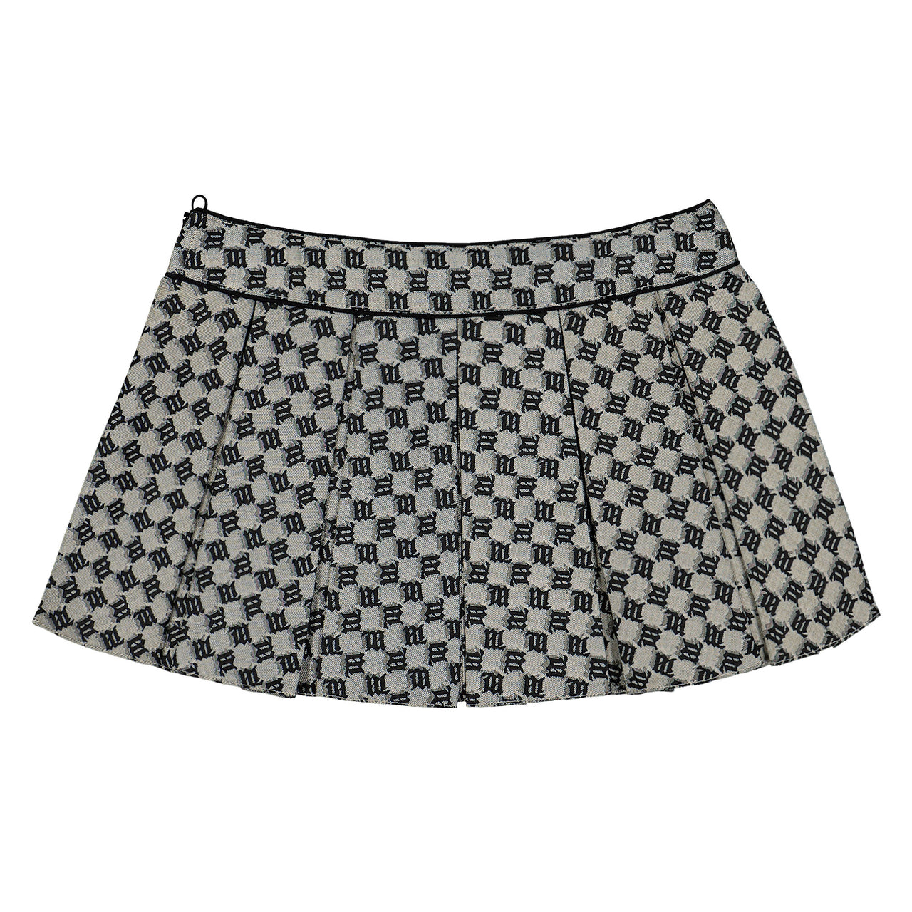 MISBHV Monogram Jacquard Canvas Mini Skirt Grey Detail view 1 | Gate