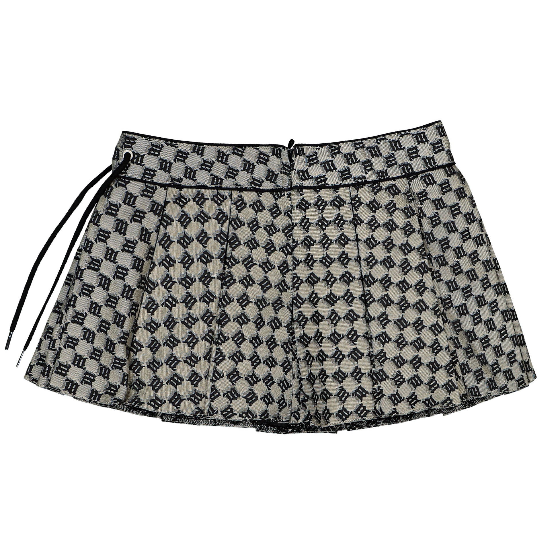 MISBHV Monogram Jacquard Canvas Mini Skirt Grey Detail view 4 | Gate