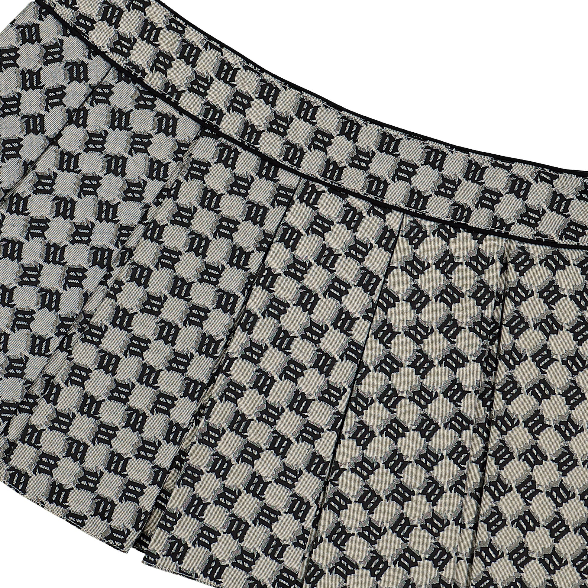 MISBHV Monogram Jacquard Canvas Mini Skirt Grey Detail view 6 | Gate