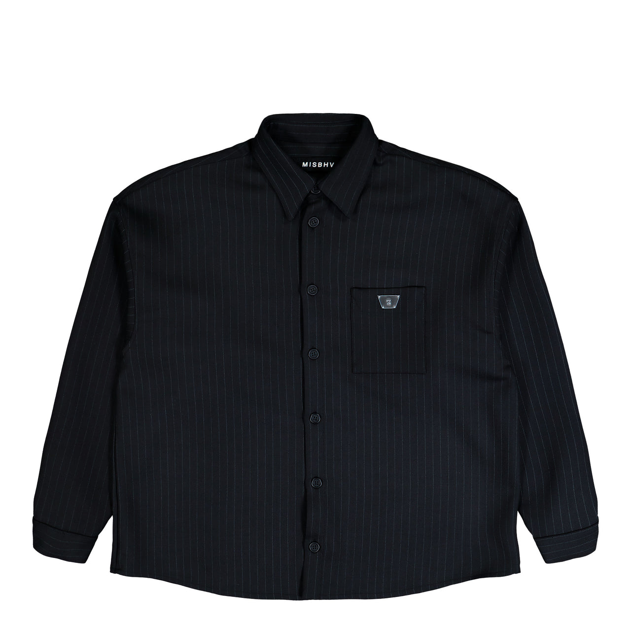 MISBHV Pinstripe Overshirt Black Shirts 251M141 Detail View 1 | GATE
