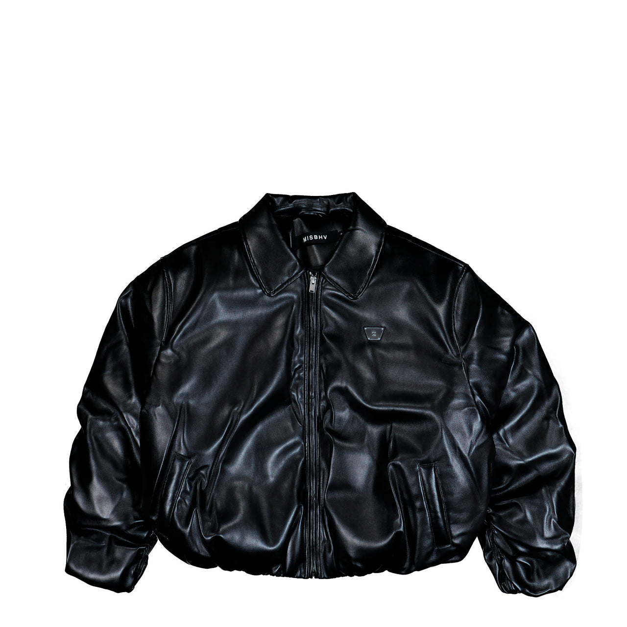 MISBHV Faux Leather Puffer Bomber Jacket Black Jackets 251M427 Detail View 1 | GATE