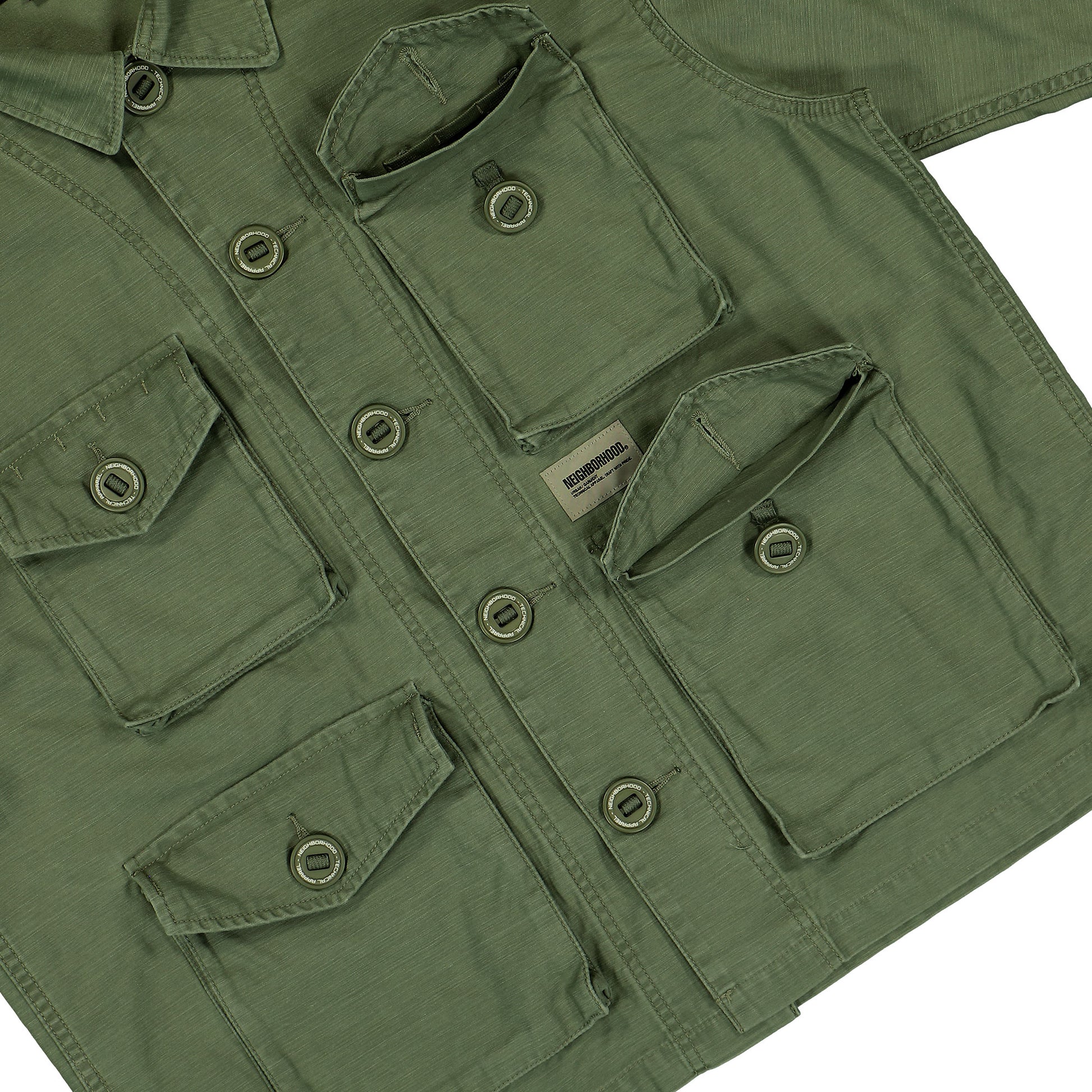 Neighborhood BDU Shirt LS Olive Detail view 4 | Gate