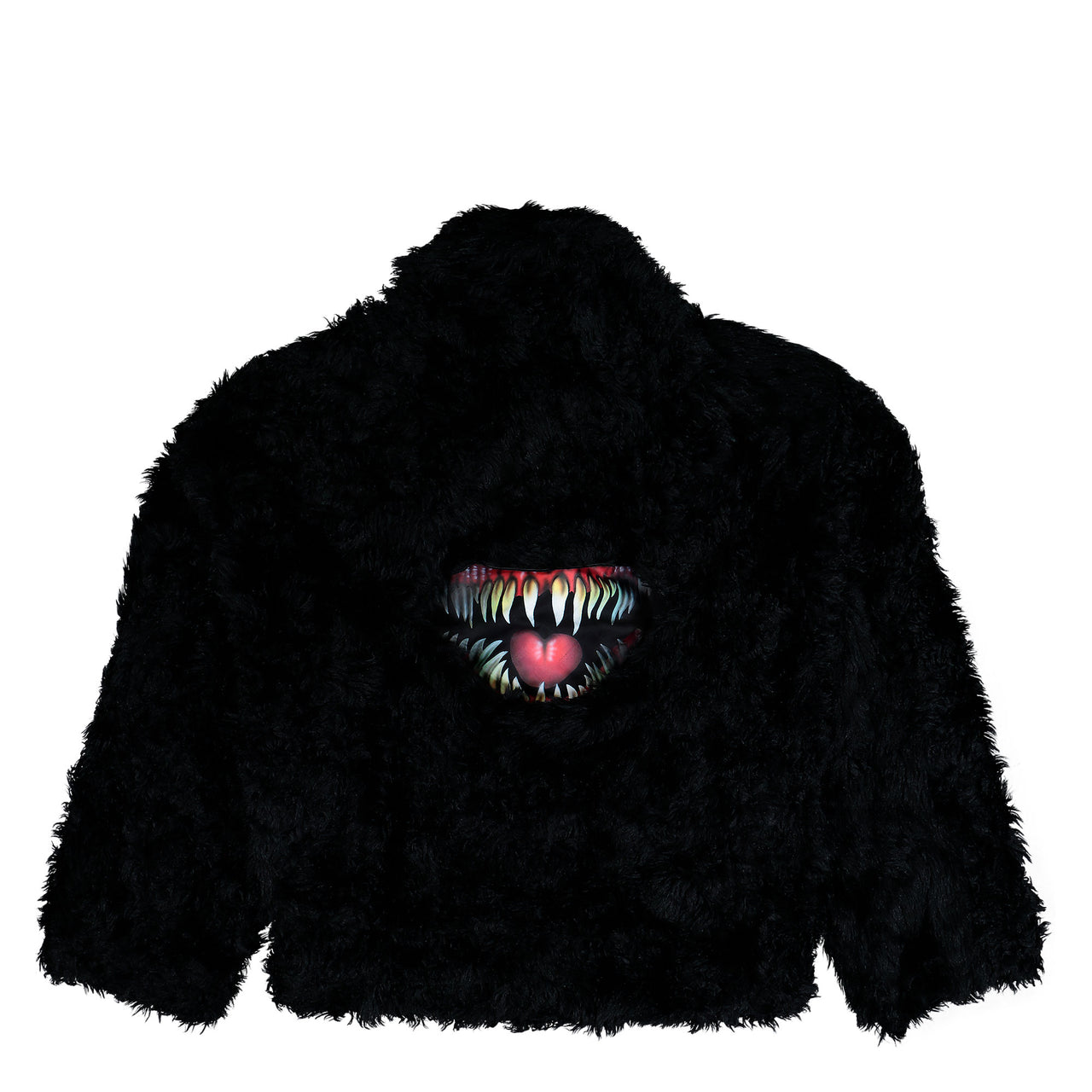 Doublet Sinister Mouth Faux Fur Jacket Black Jackets 25AW15BL228 Detail View 1 | GATE