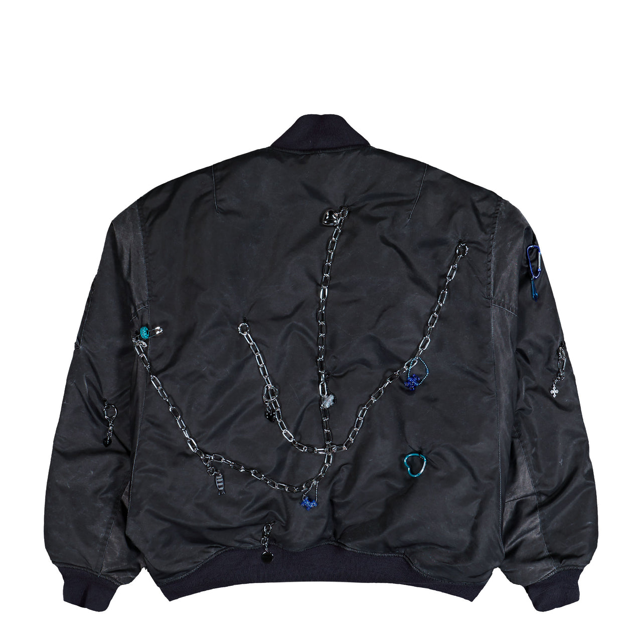 Doublet Key Chain Decorated Bomber Jacket Grey Jackets 25AW18BL223 Detail View 1 | GATE