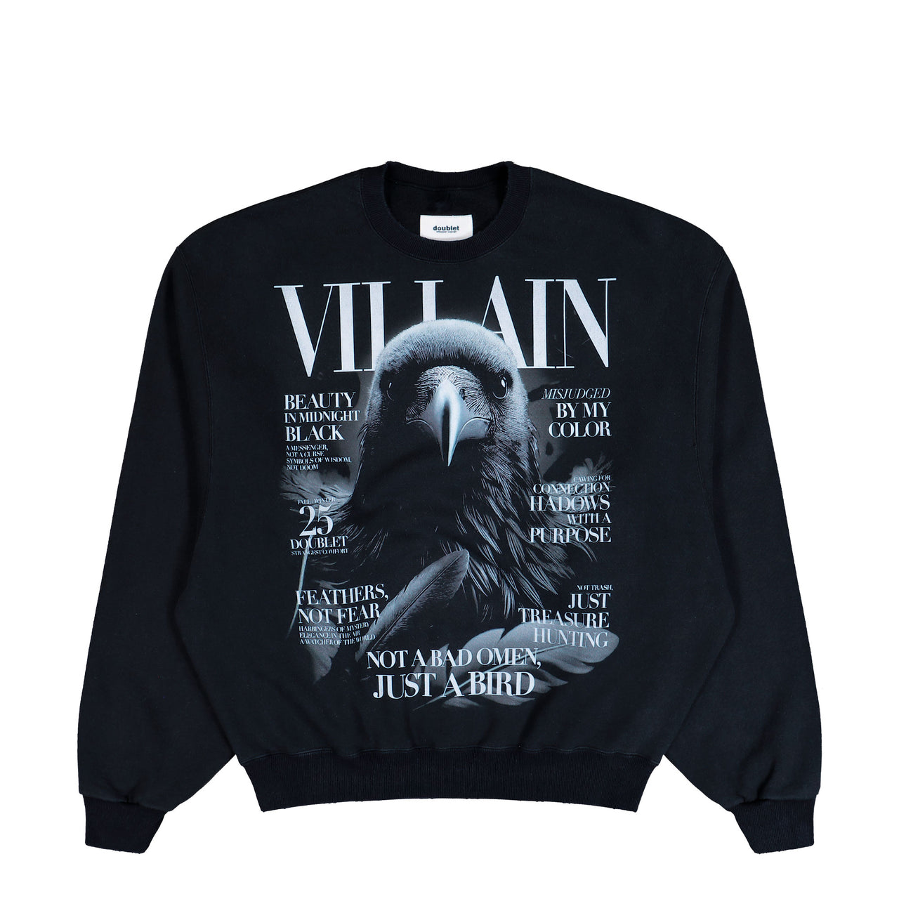 Doublet Villain Cover Print Sweatshirt Black Sweatshirts 25AW53CS412 Detail View 1 | GATE