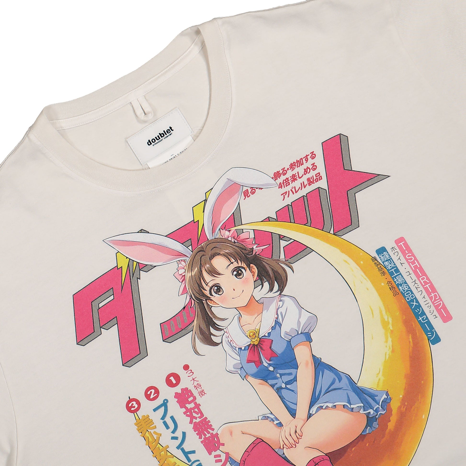 Doublet Anime Print T-Shirt White Detail view 3 | Gate