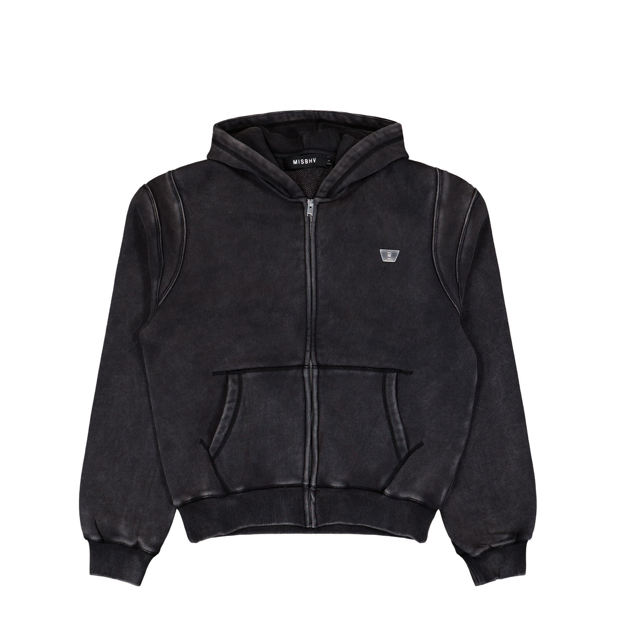 MISBHV Teddy Zipped Hoodie Washed Black Hoodies 260U225 Detail View 1 | GATE