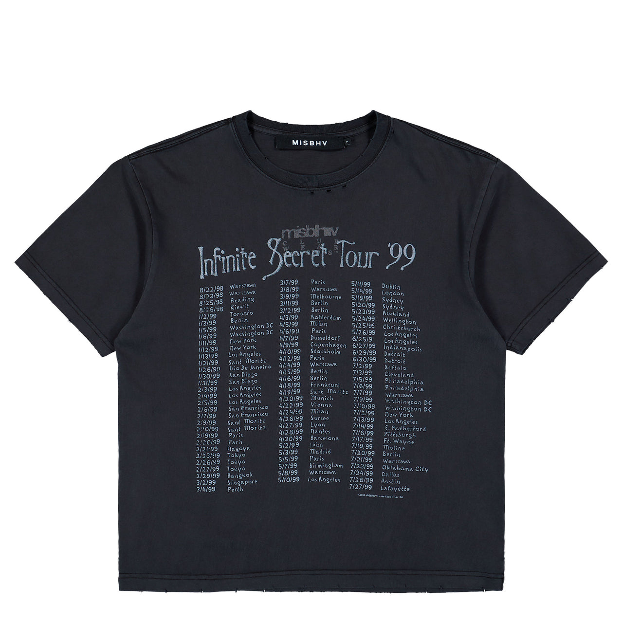 MISBHV Tour 99 T-Shirt Vintage Black T-Shirts 260U226 Detail View 1 | GATE