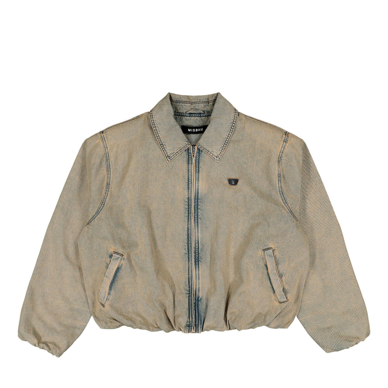 MISBHV Sand Washed Bomber Denim Jacket Sand Washed Jackets 260U404 Detail View 1 | GATE