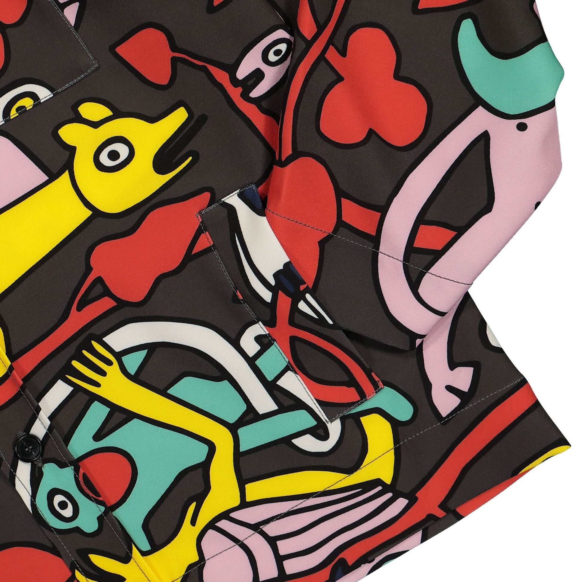 Walter Van Beirendonck Boxy Maxi Shirt Multicolor Detail view 4 | Gate