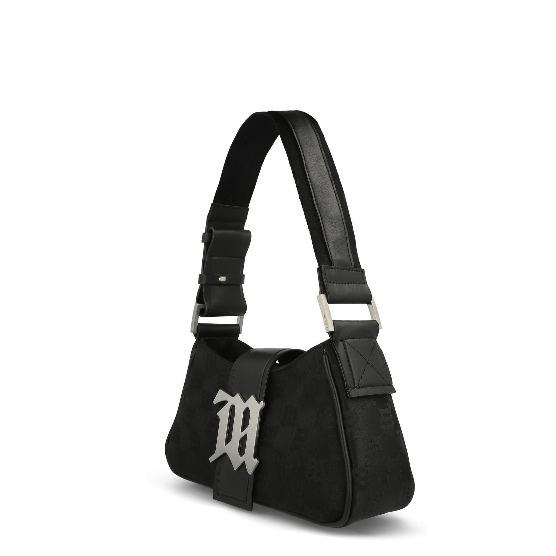 MISBHV Nylon Monogram Shouder Bag Small Black Detail view 2 | Gate