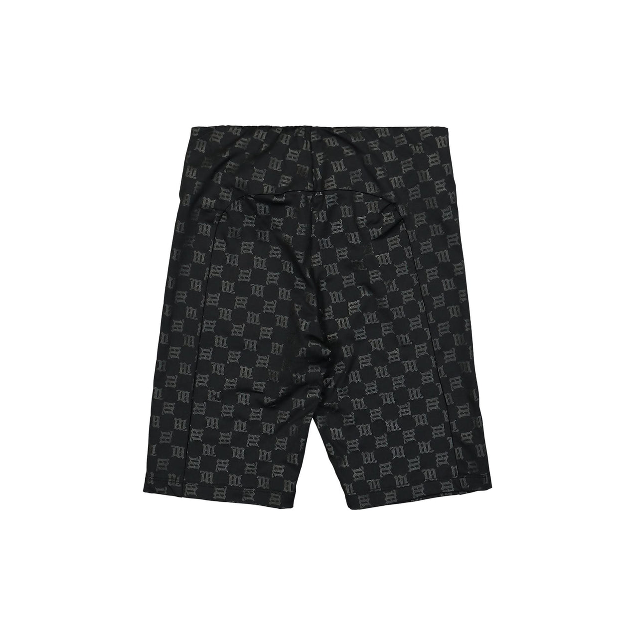 MISBHV Black Monogram High Waisted Biker Shorts Black Detail view 1 | Gate