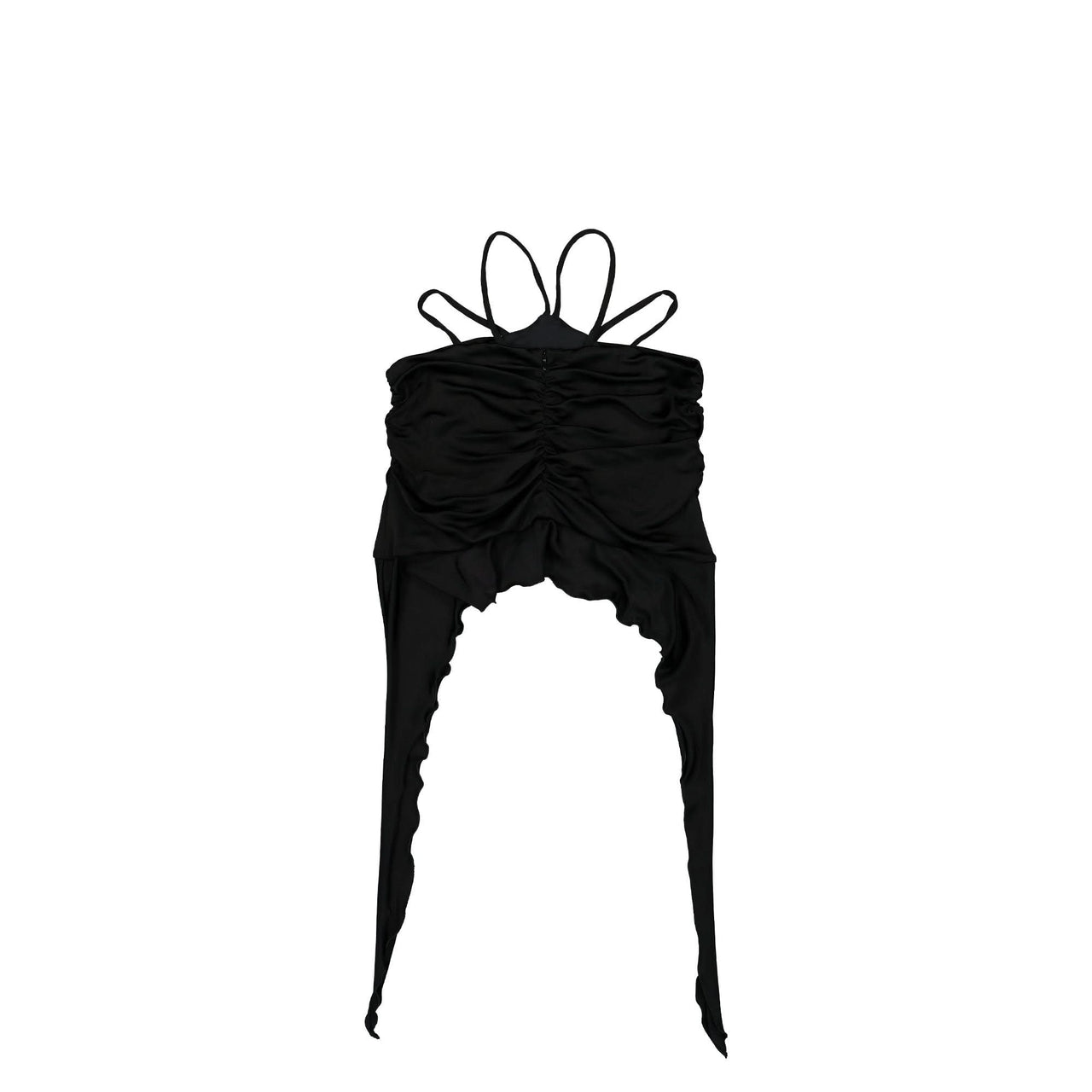 MISBHV Ruffled Rushed Mini Skirt Black Detail view 1 | Gate