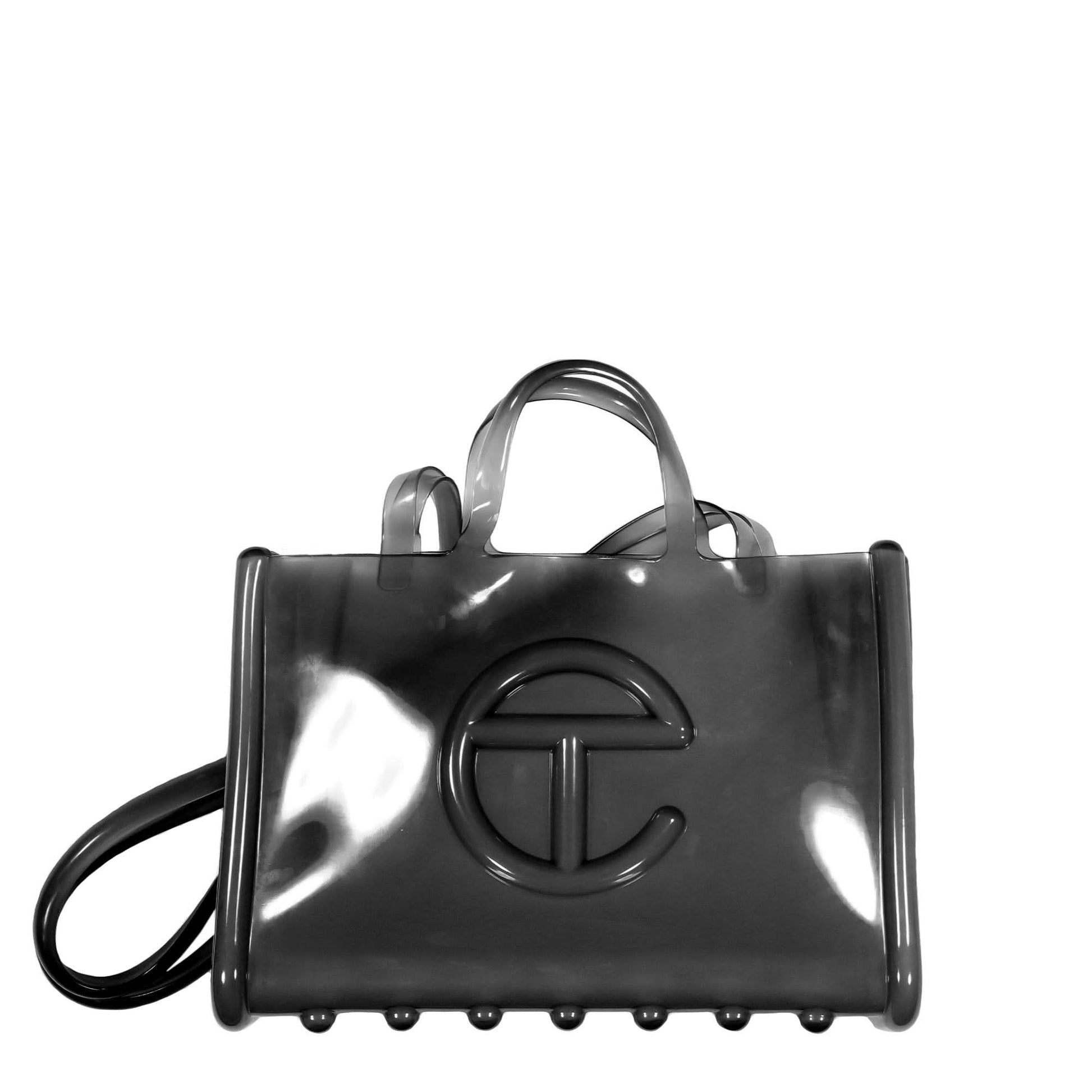 Telfar Large Jelly Shopper Black Detail view 1 | Gate