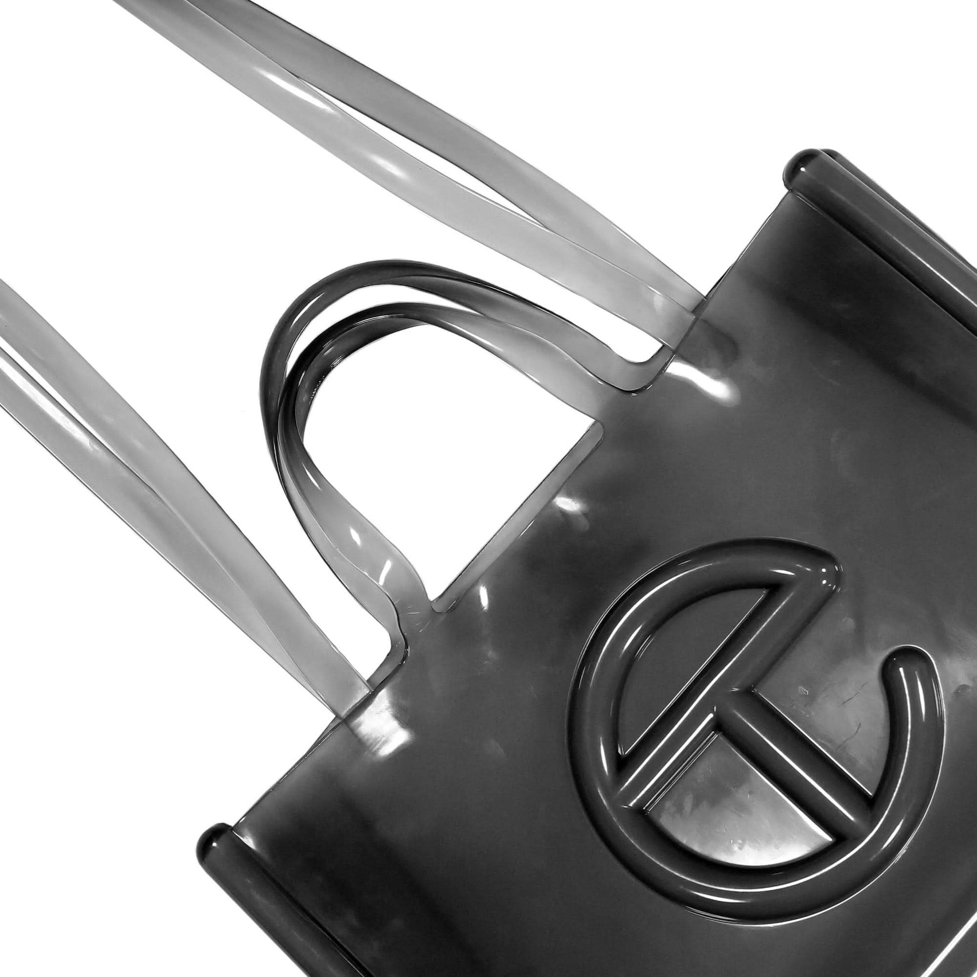 Telfar Large Jelly Shopper Black Detail view 6 | Gate