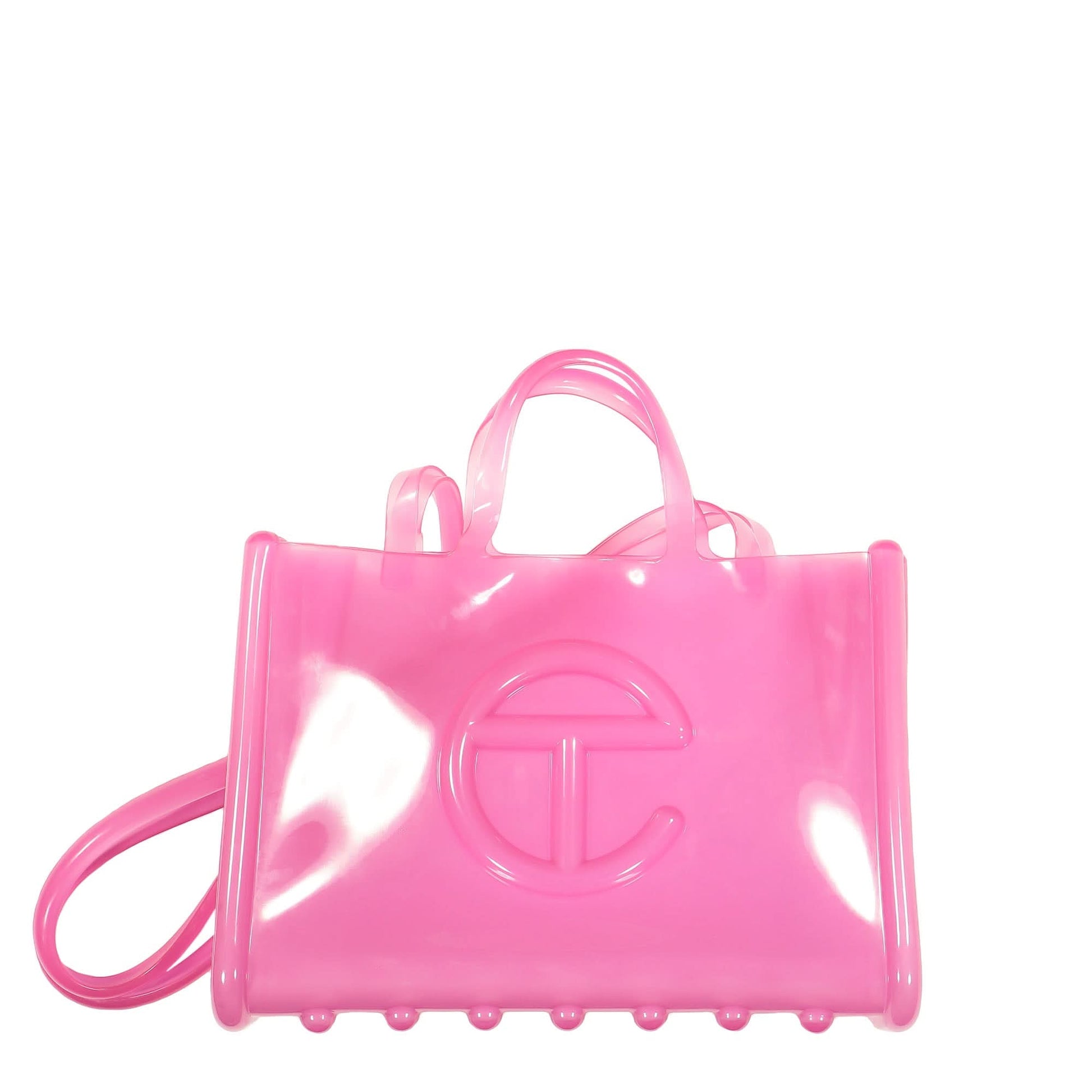 Telfar Large Jelly Shopper Pink Detail view 1 | Gate
