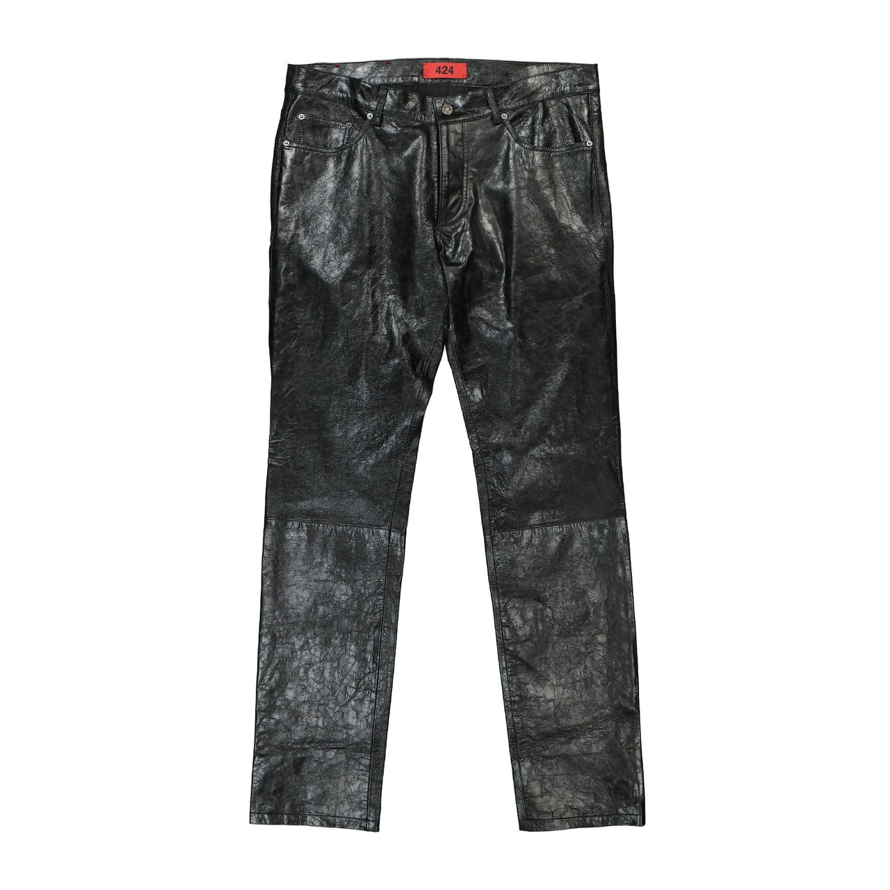 424 Skinny Leather Trousers Black Detail view 1 | Gate