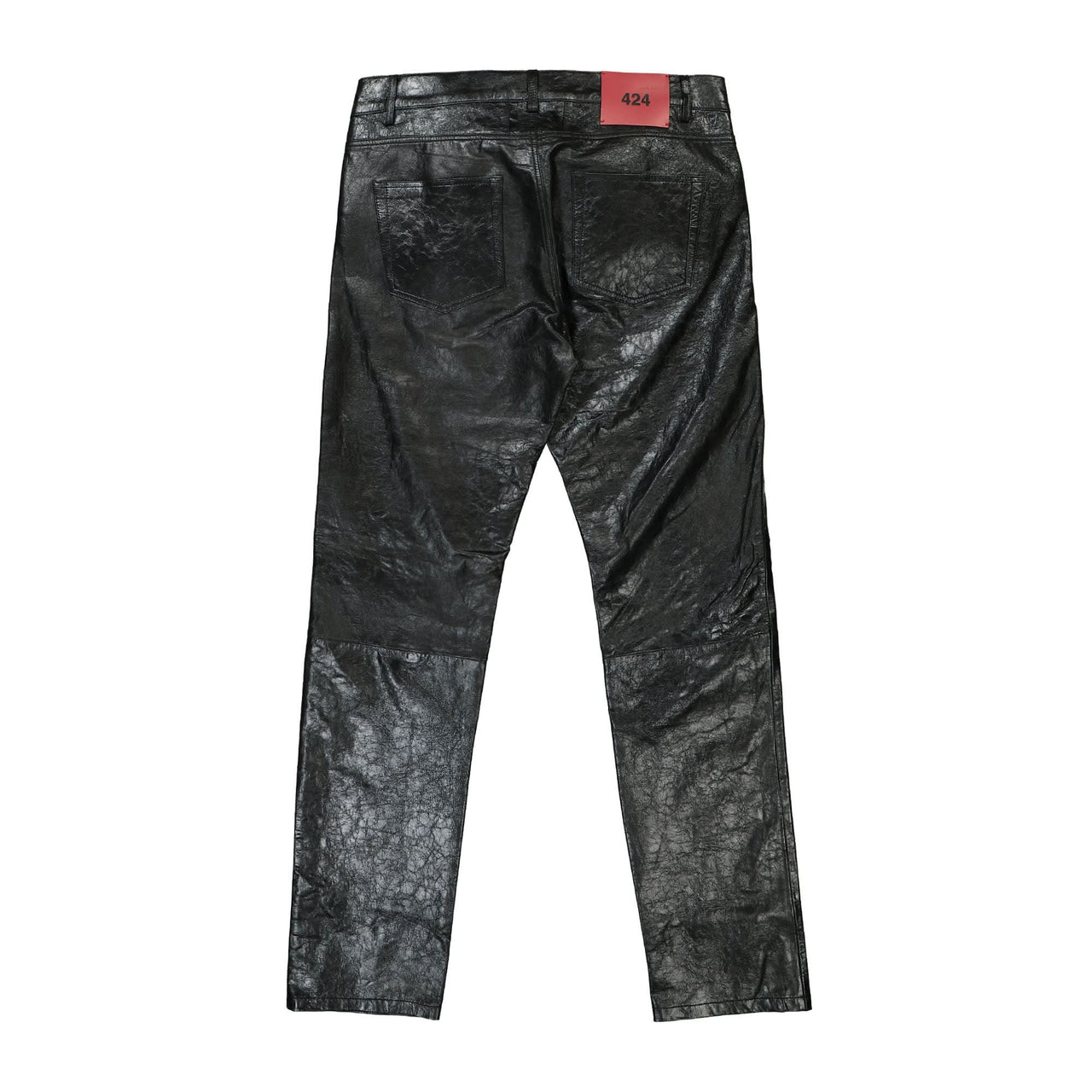 424 Skinny Leather Trousers Black Detail view 1 | Gate