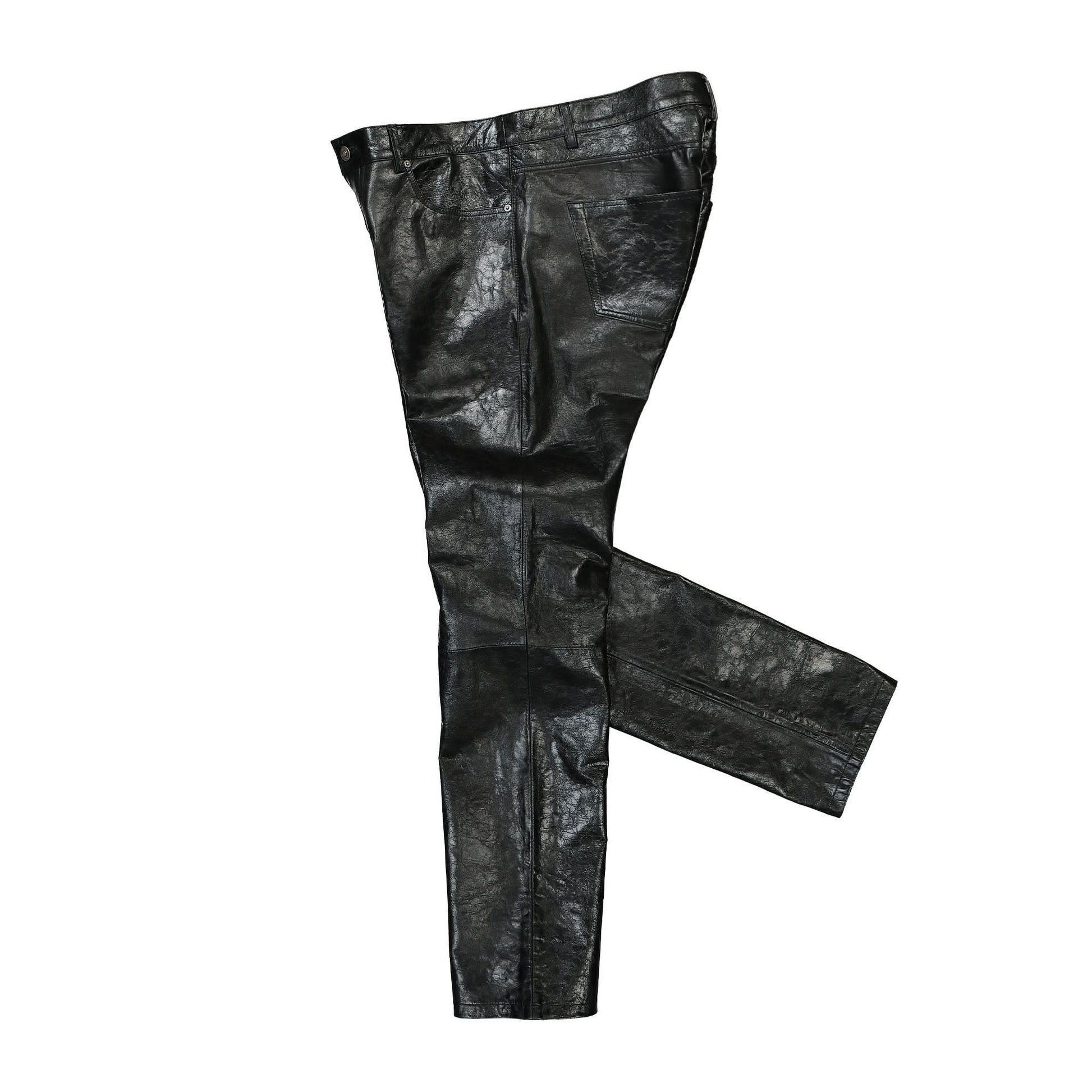 424 Skinny Leather Trousers Black Detail view 3 | Gate