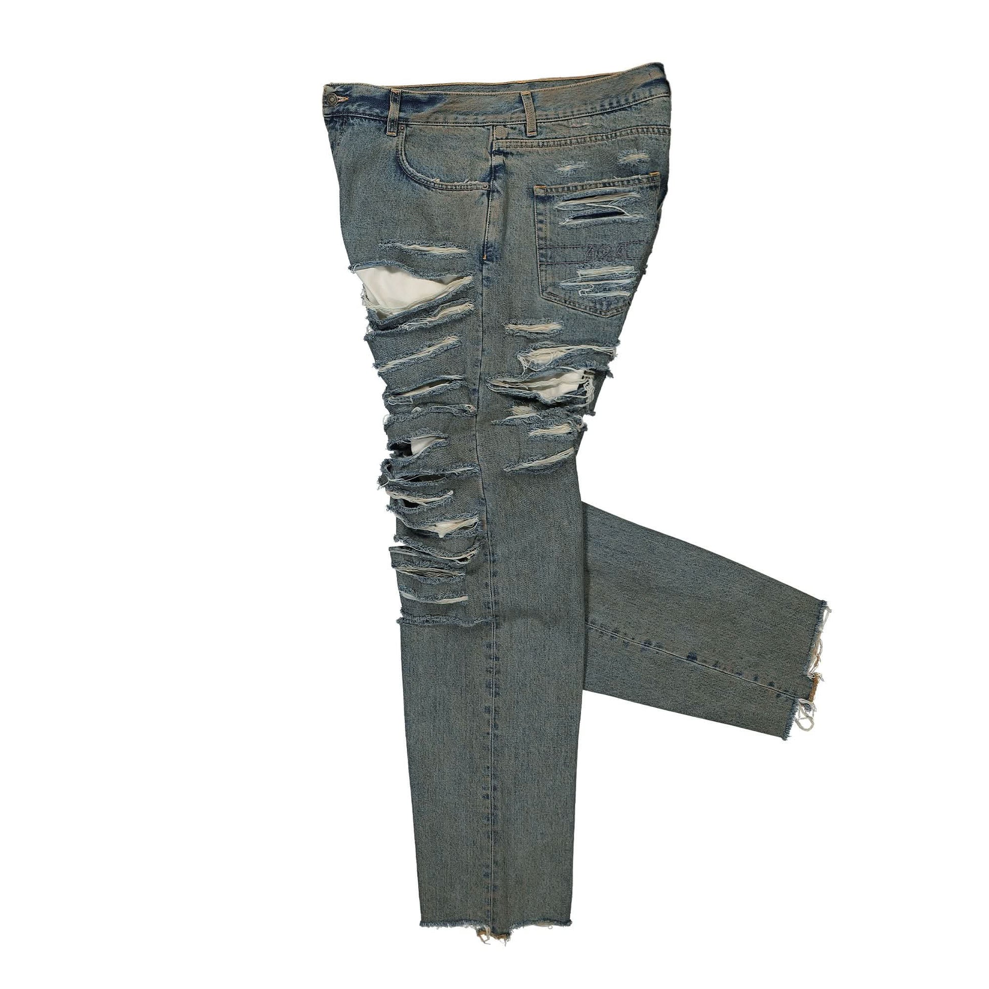 424 Distressed Baggy Pants Blue Detail view 3 | Gate
