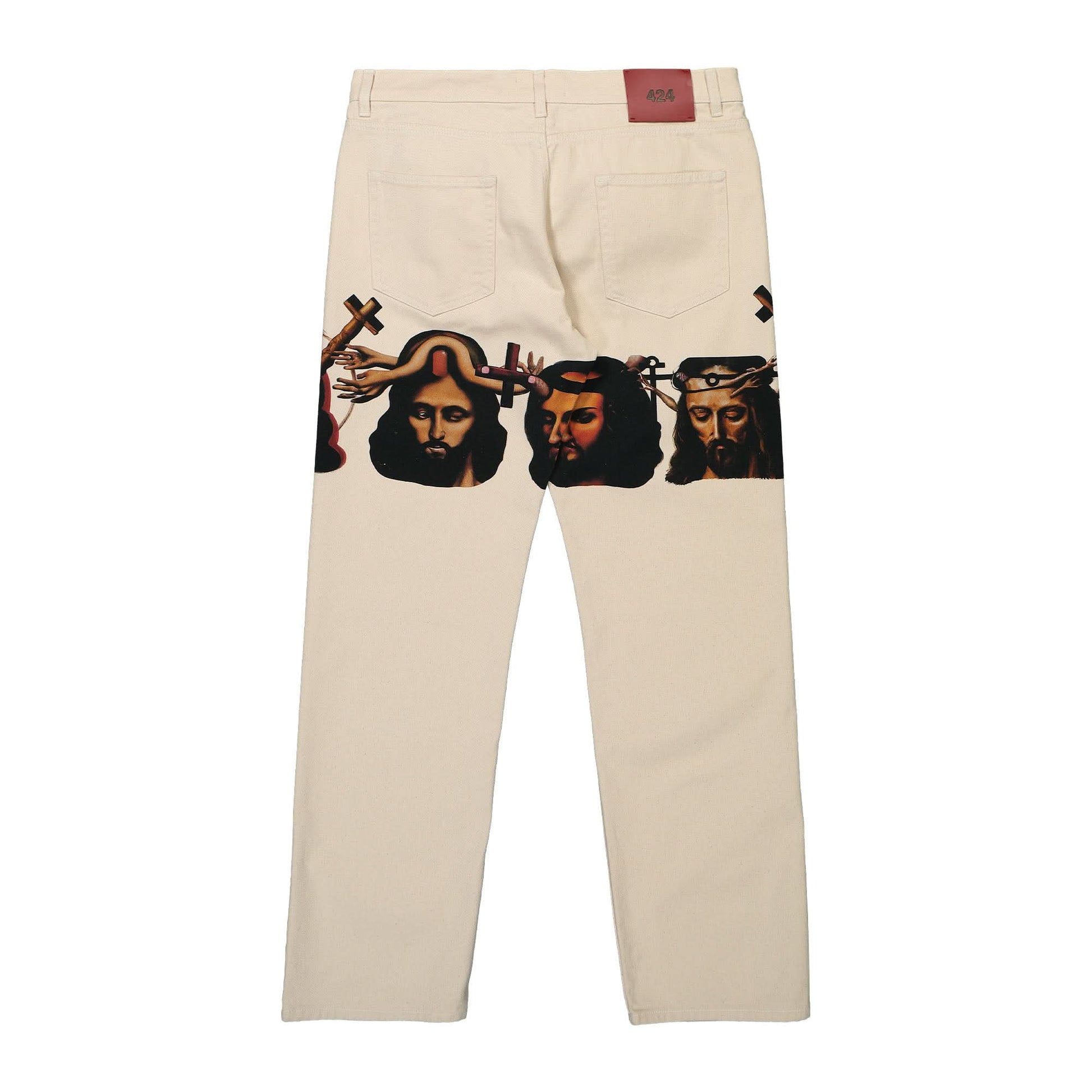 424 Graphic Trousers Beige Detail view 2 | Gate