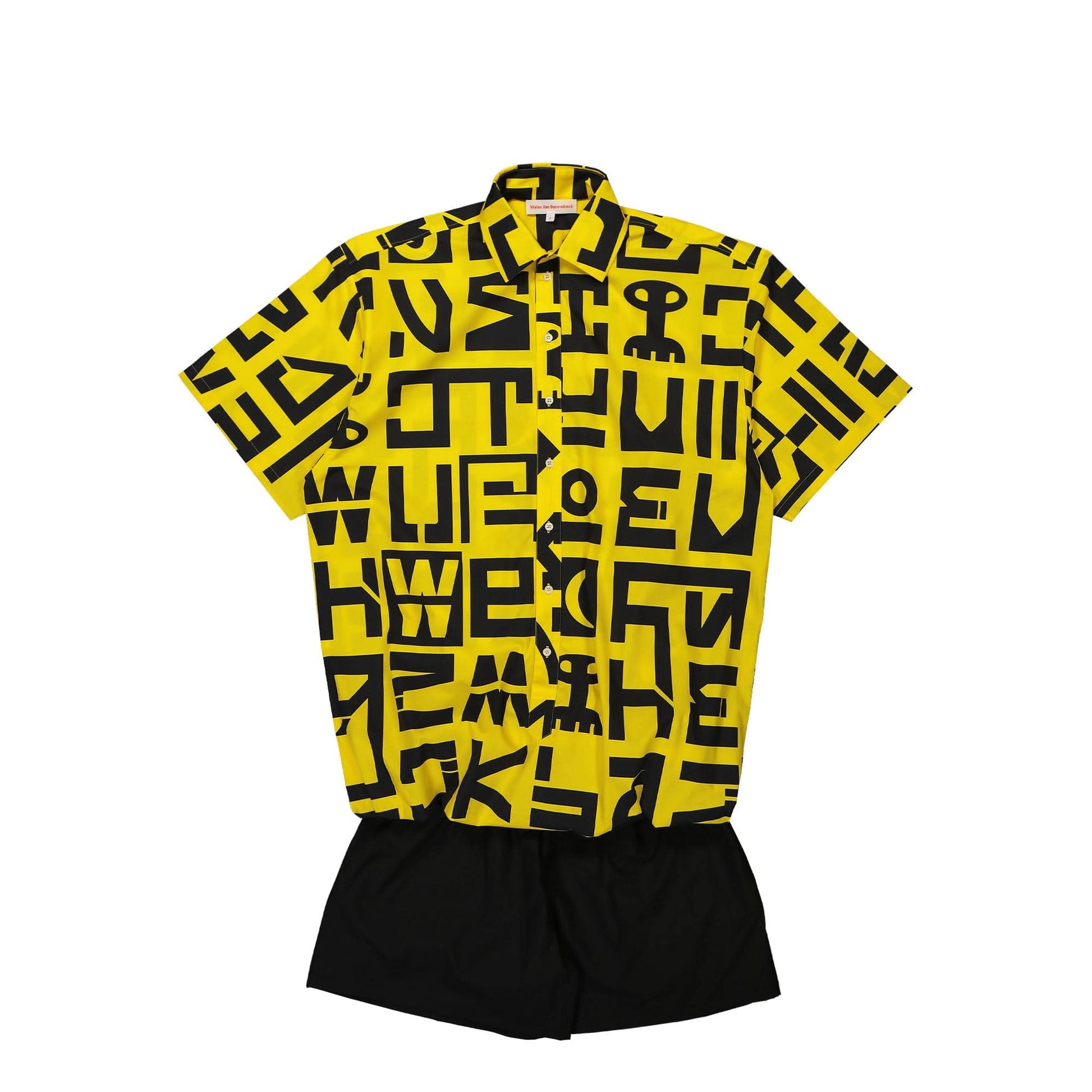 Walter Van Beirendonck Shirt Combi Shorts Yellow,Black Detail view 1 | Gate