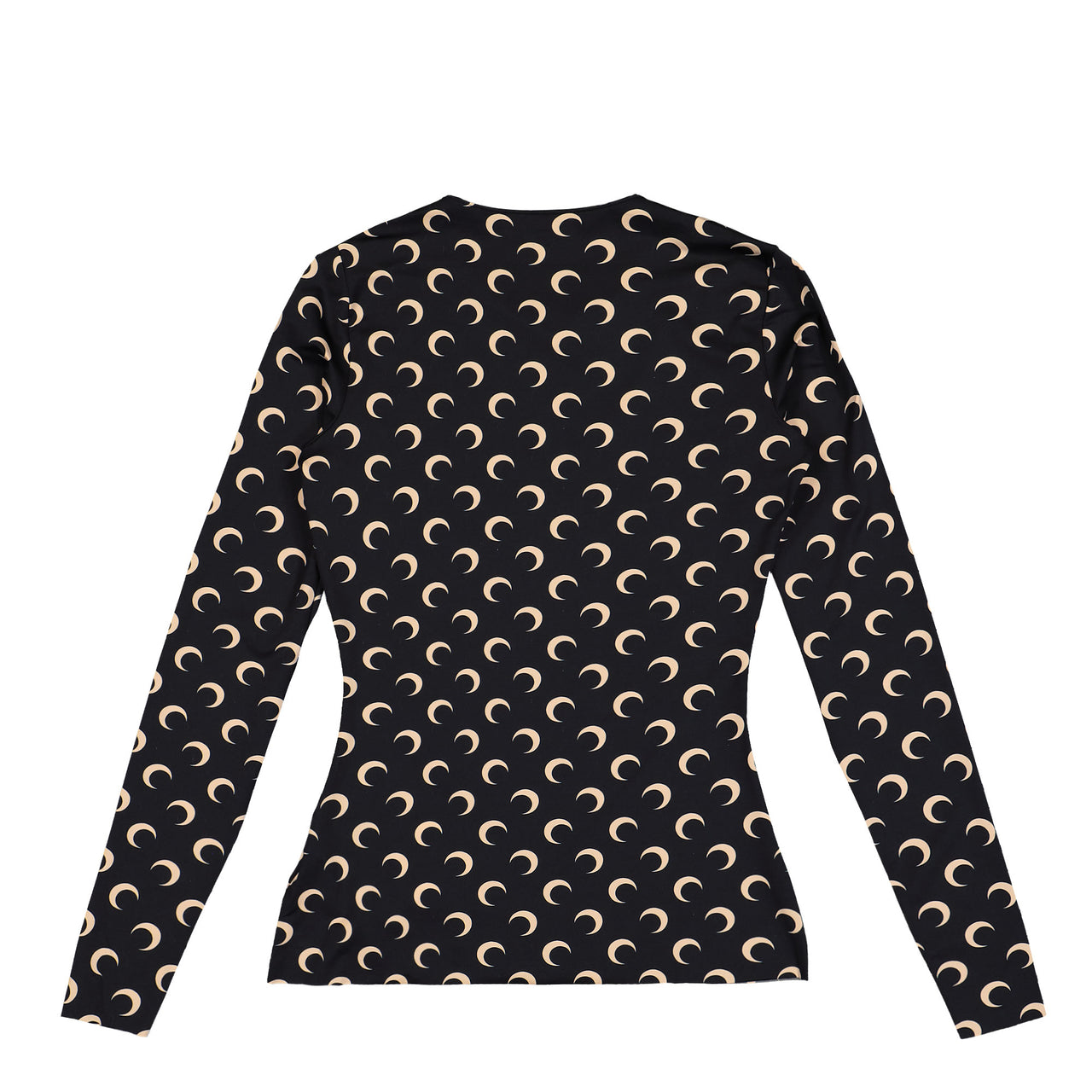 Marine Serre Moon Printed Jersey LS Crewneck Top Inverse Tan Longsleeves WTS006A CJER0001 IT99 Detail View 1 | GATE