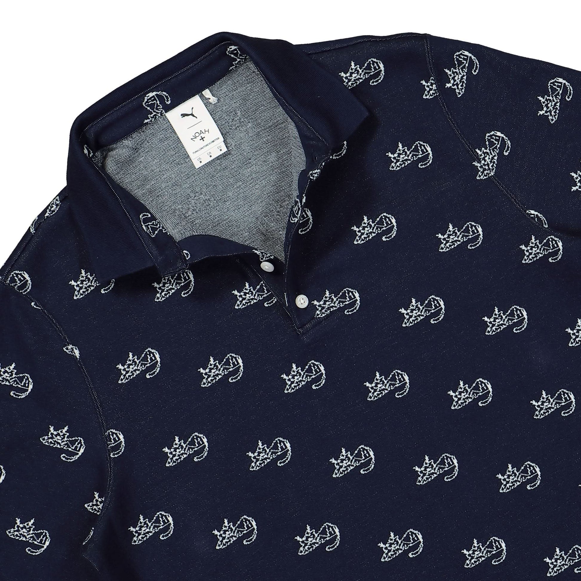 Puma Jacquard Longsleeve Poloshirt Blue Detail view 3 | Gate