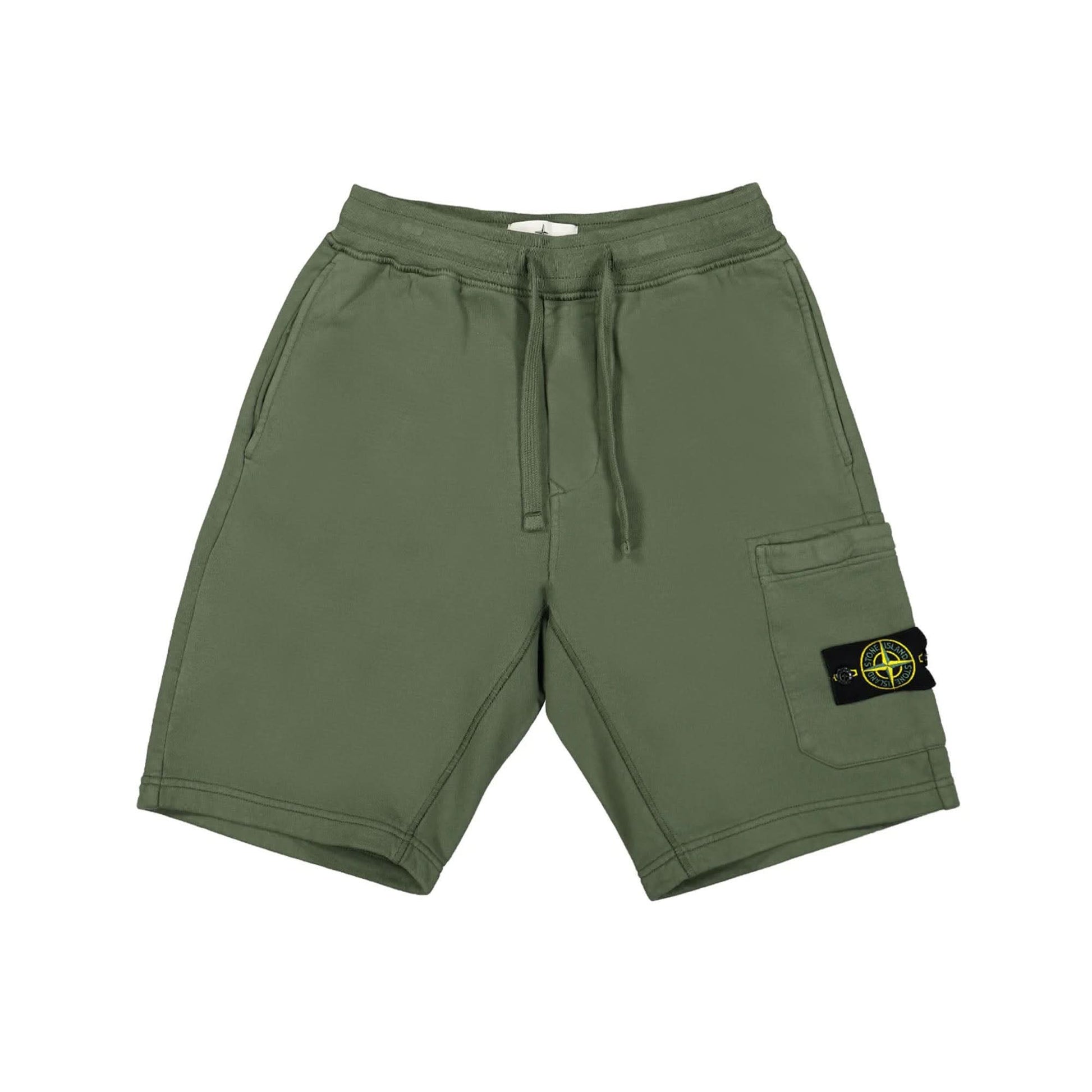 Stone Island Fleece Shorts Olive Detail view 1 | Gate