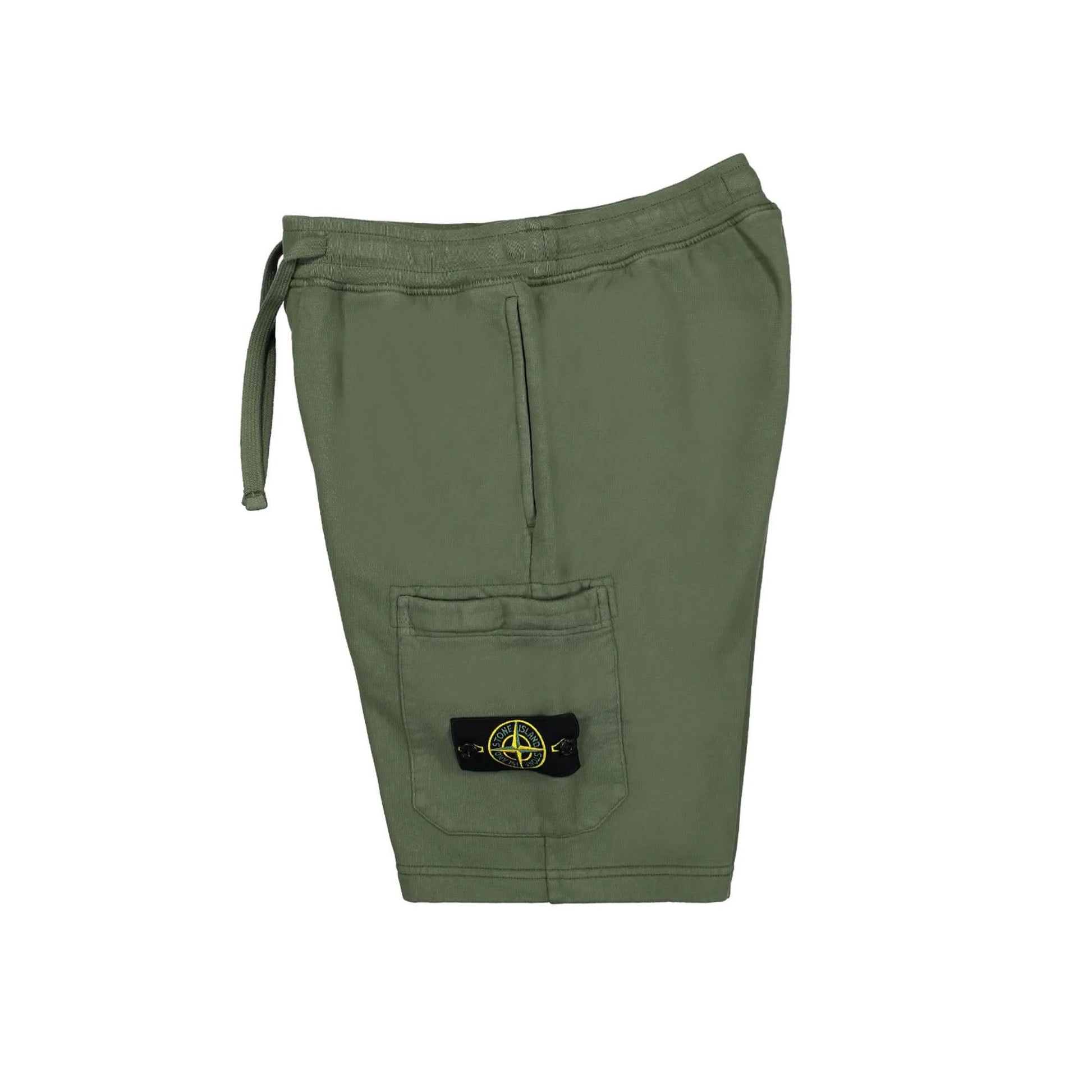 Stone Island Fleece Shorts Olive Detail view 3 | Gate