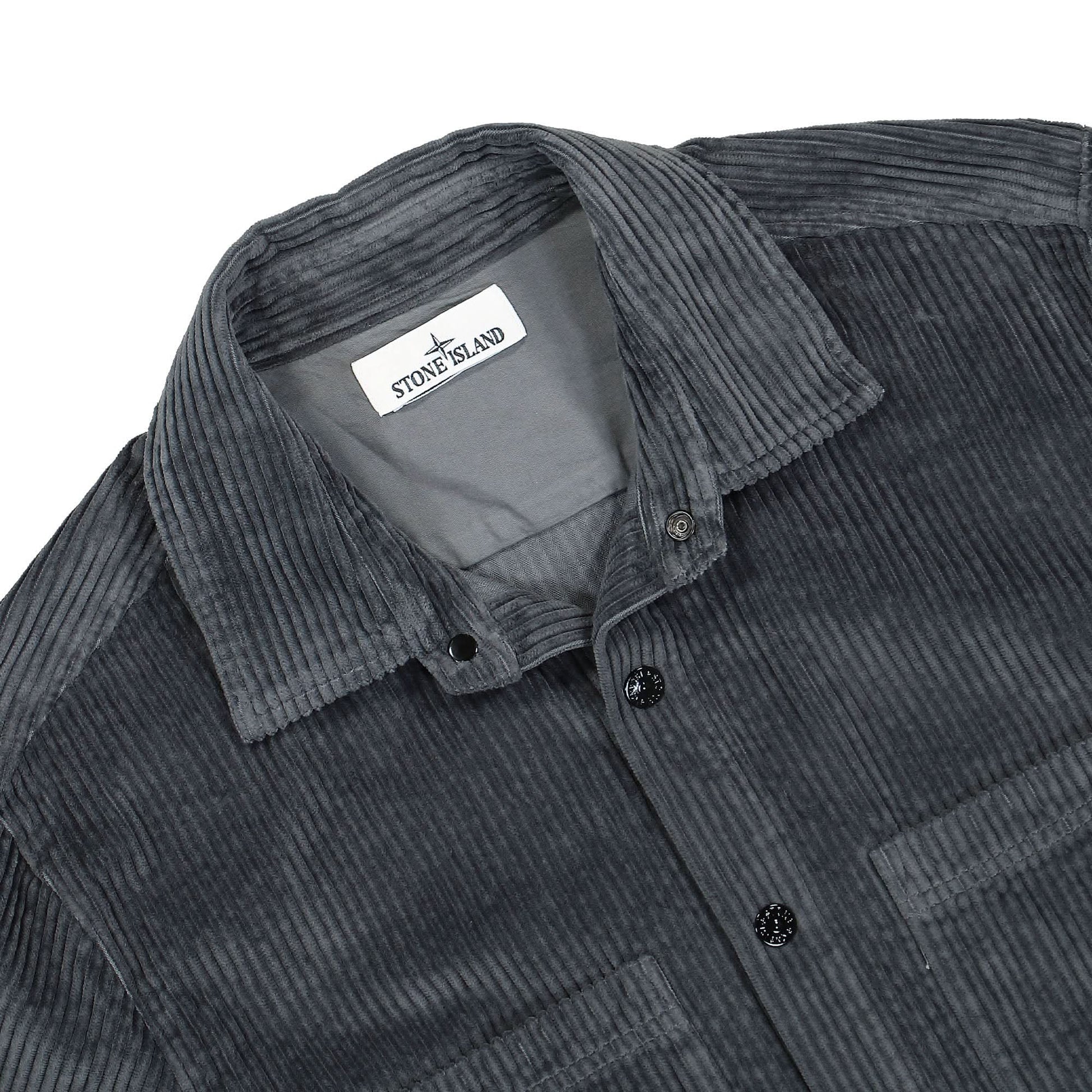 Stone Island Corduroy Overshirt Grey Detail view 3 | Gate