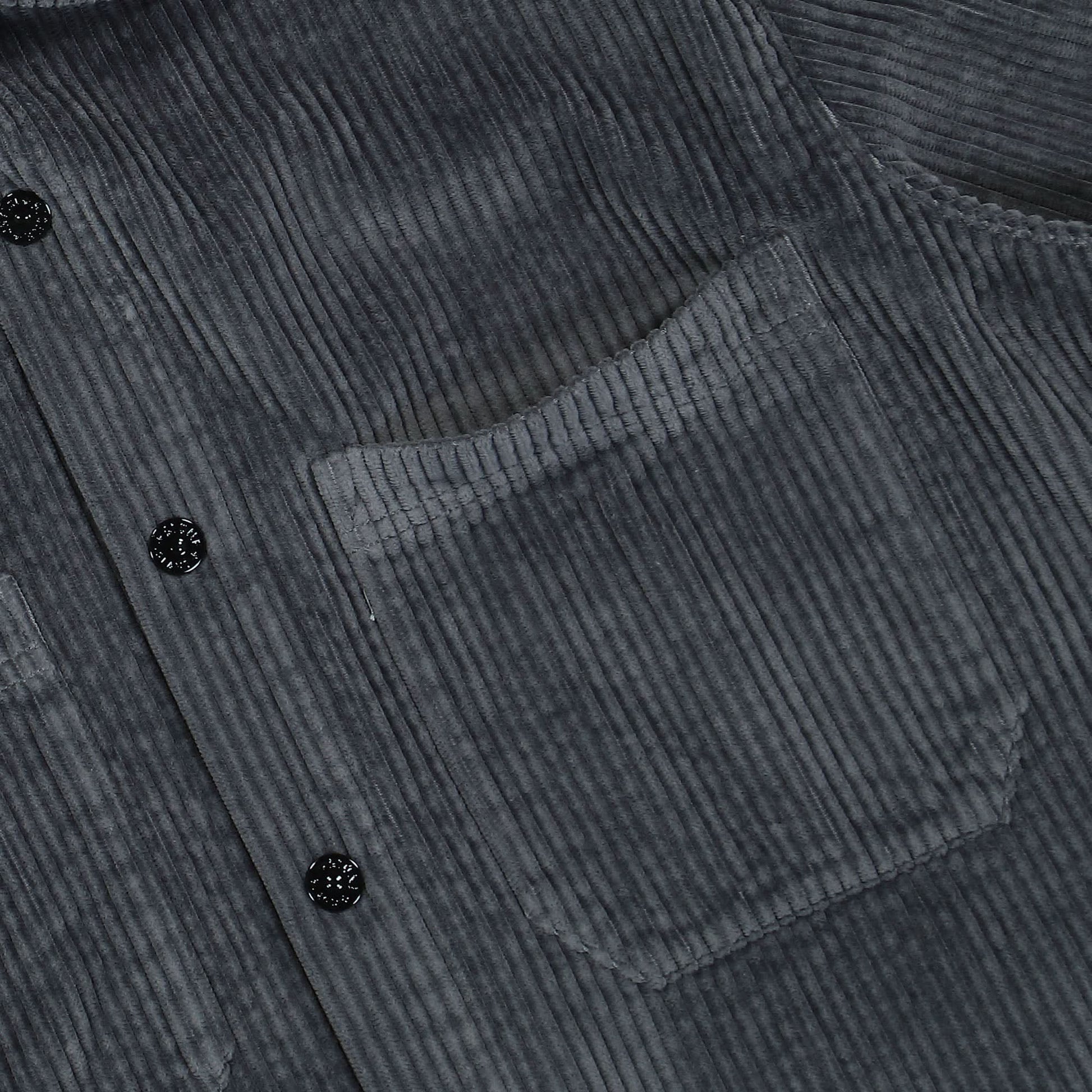 Stone Island Corduroy Overshirt Grey Detail view 4 | Gate