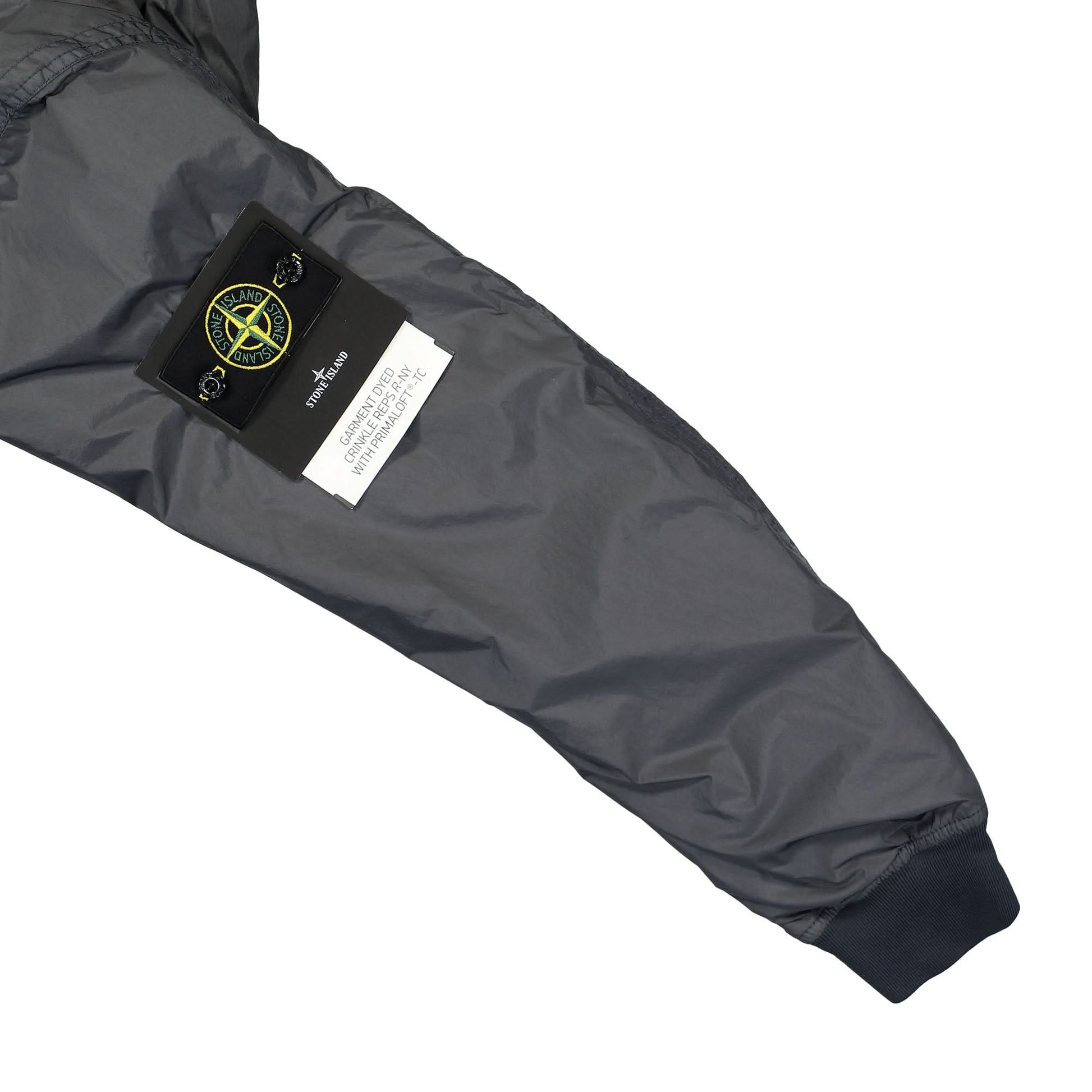 Stone Island Garment Dyed Crinkle Reps R-NY With Primaloft-TC Bomber Jacket Grey Detail view 5 | Gate