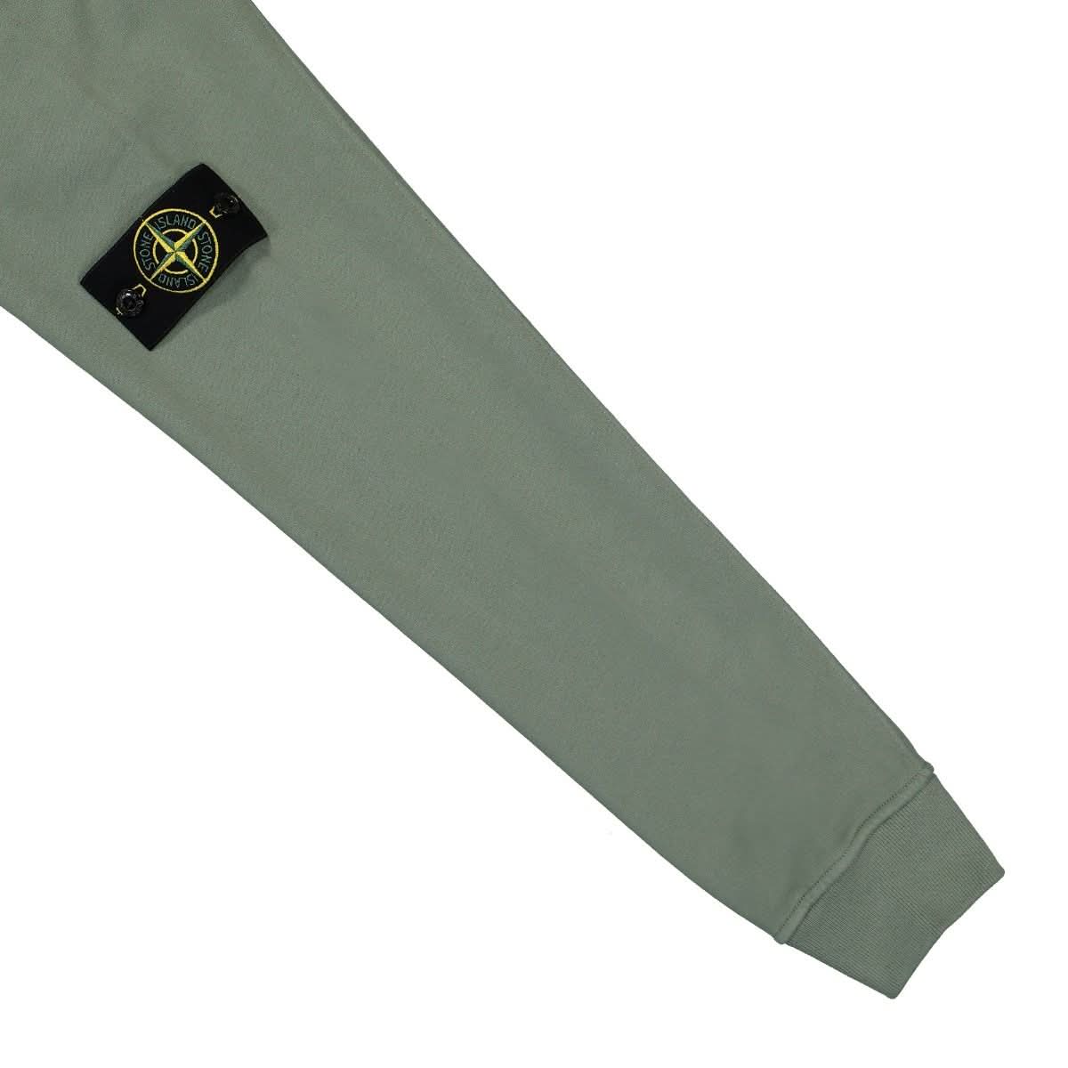 Stone Island Hooded Full Zip Sweatshirt Green Detail view 5 | Gate