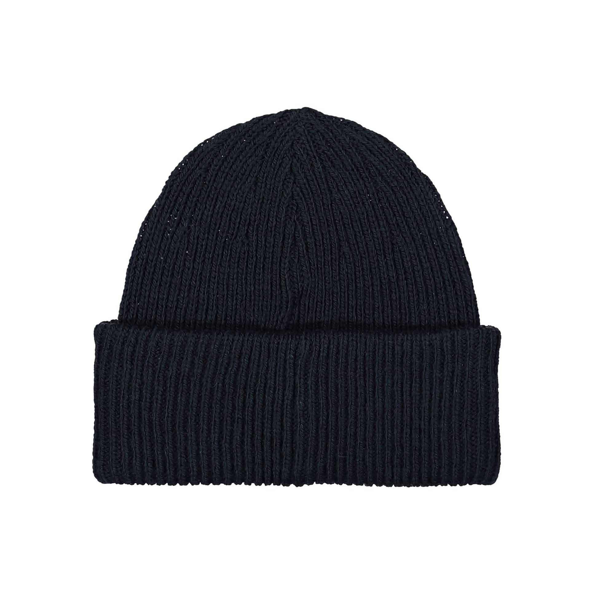 Stone Island Marina Pure Wool Full Rib Beanie Blue Detail view 2 | Gate