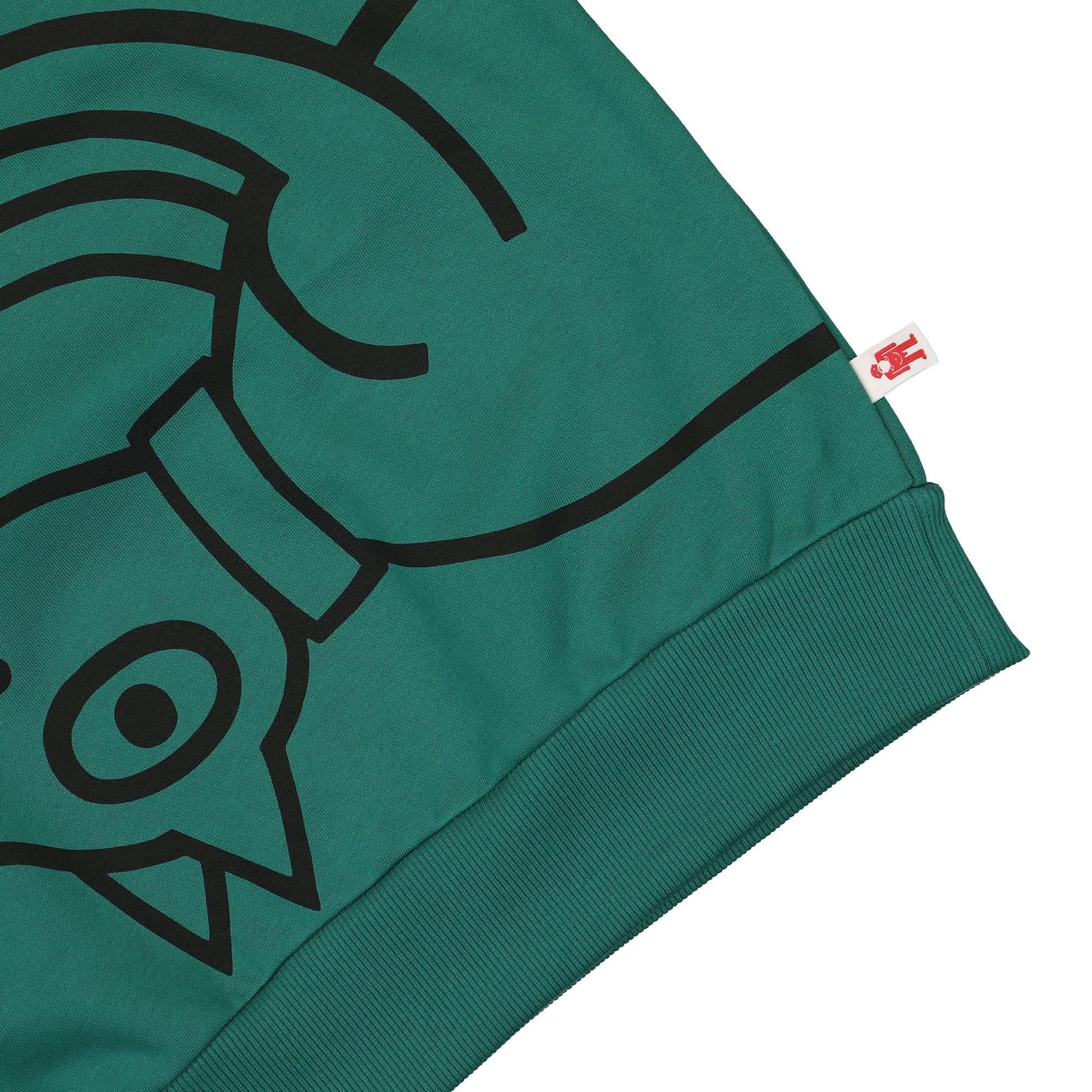 Walter Van Beirendonck Target Super Oversized Sweat with Detachable Sleeves Green Detail view 4 | Gate