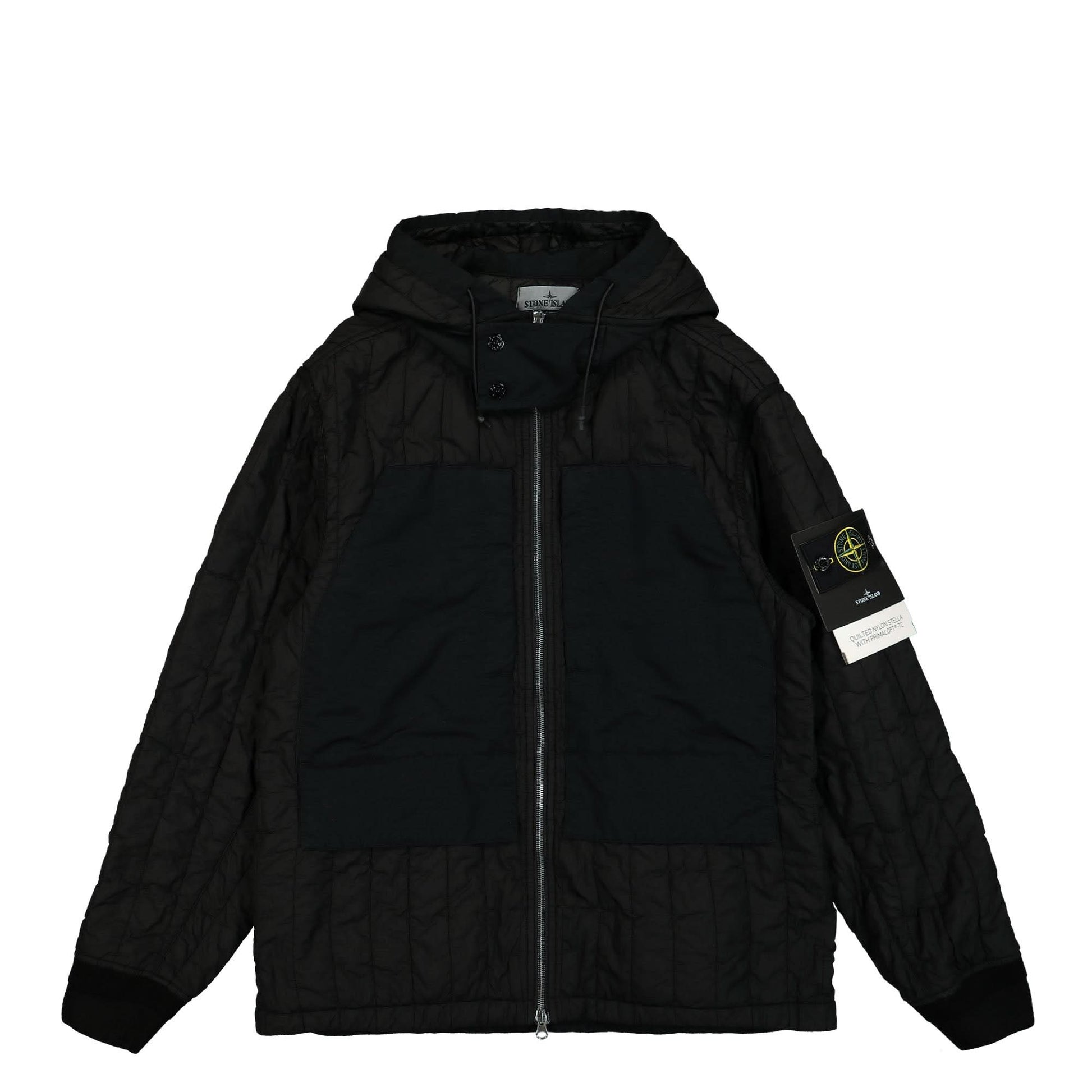 Stone Island Quilted Nylon Stella With Primaloft-TC Jacket Black Detail view 1 | Gate