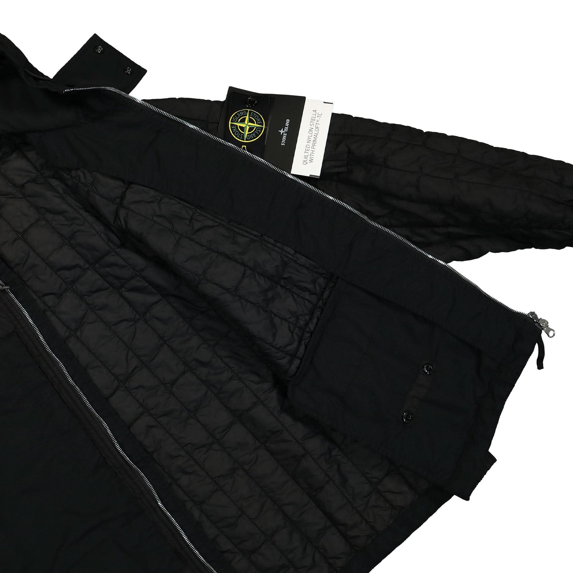 Stone Island Quilted Nylon Stella With Primaloft-TC Jacket Black Detail view 5 | Gate