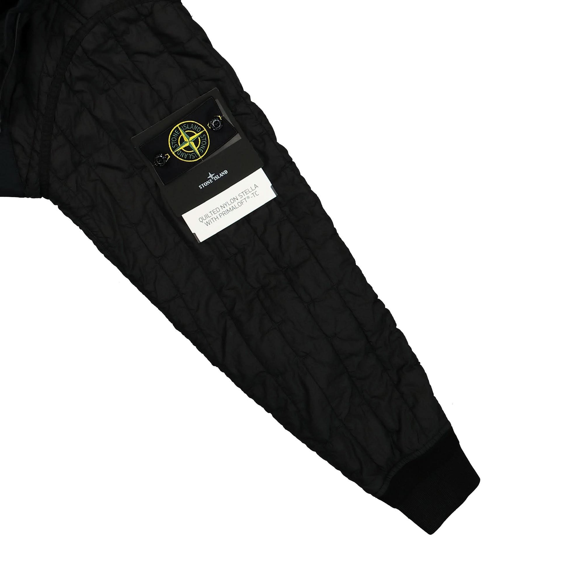 Stone Island Quilted Nylon Stella With Primaloft-TC Jacket Black Detail view 6 | Gate