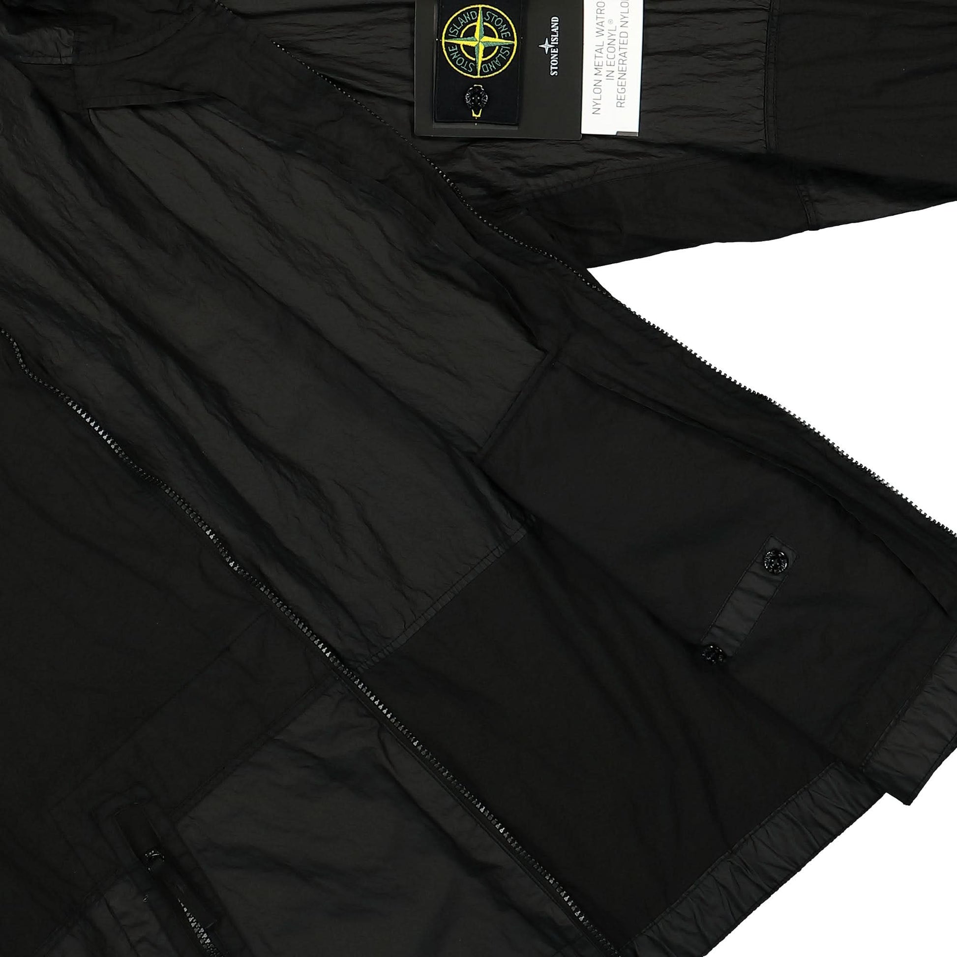 Stone Island Nylon Metal Watro-TC In Econyl Regenrated Nylon Jacket Black Detail view 5 | Gate